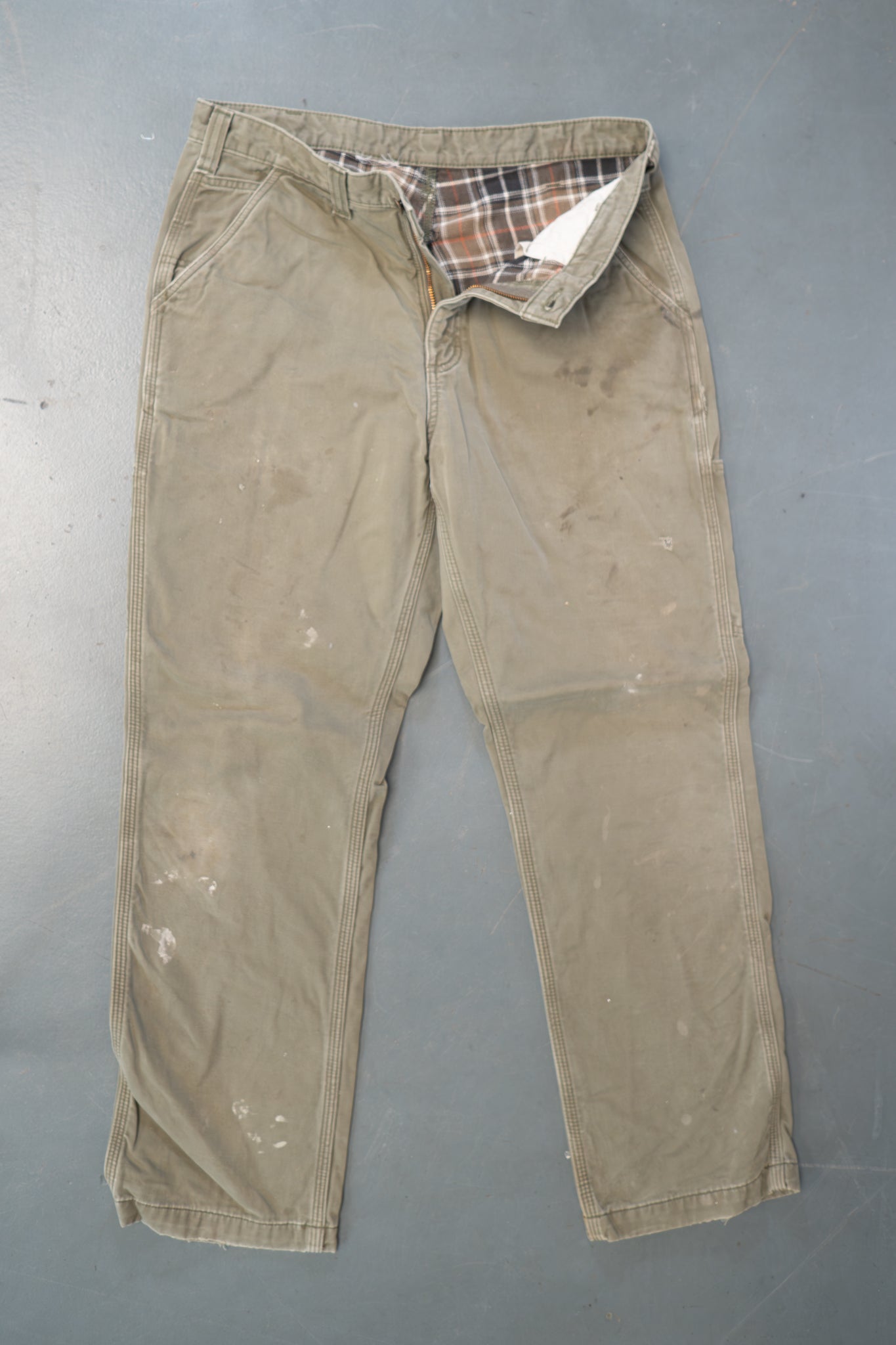 True Vintage Carhartt Carpenter Trousers - Insulated – Beige, w32,L29 Regular (1990s)
