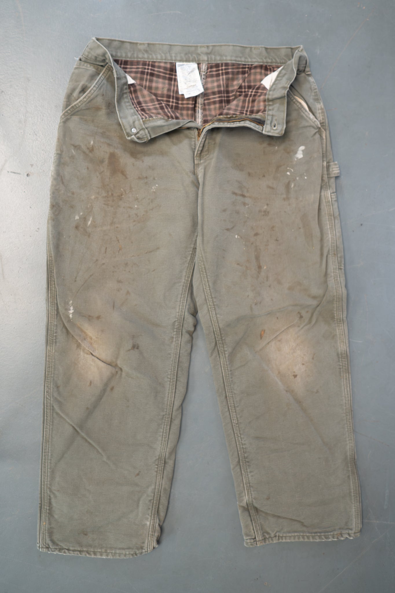 True Vintage Carhartt Carpenter Trousers - Insulated – Beige, w34,L29 Regular (1990s)