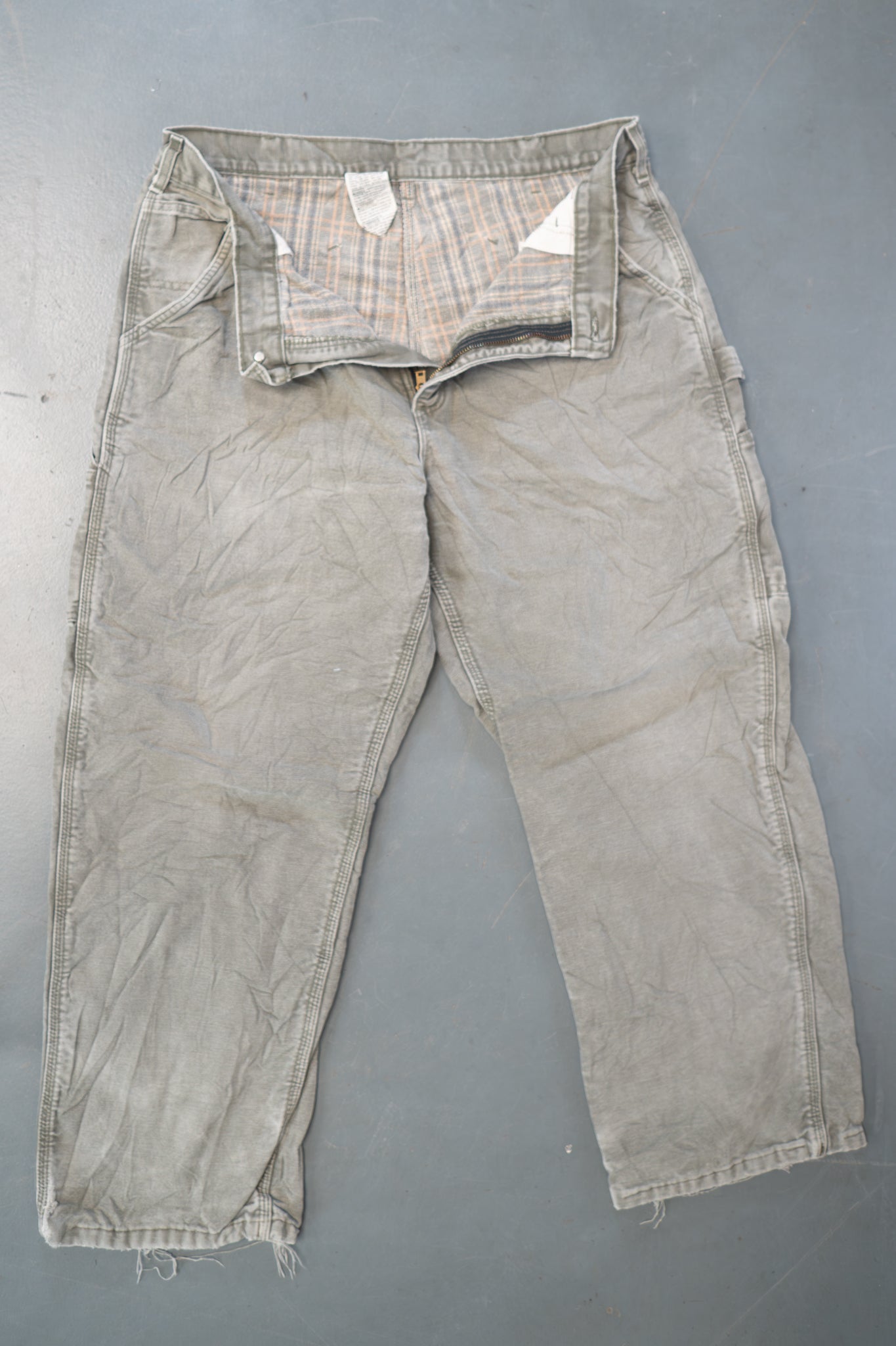 True Vintage Carhartt Carpenter Trousers - Insulated – Beige, w34,L28 Regular (1990s)
