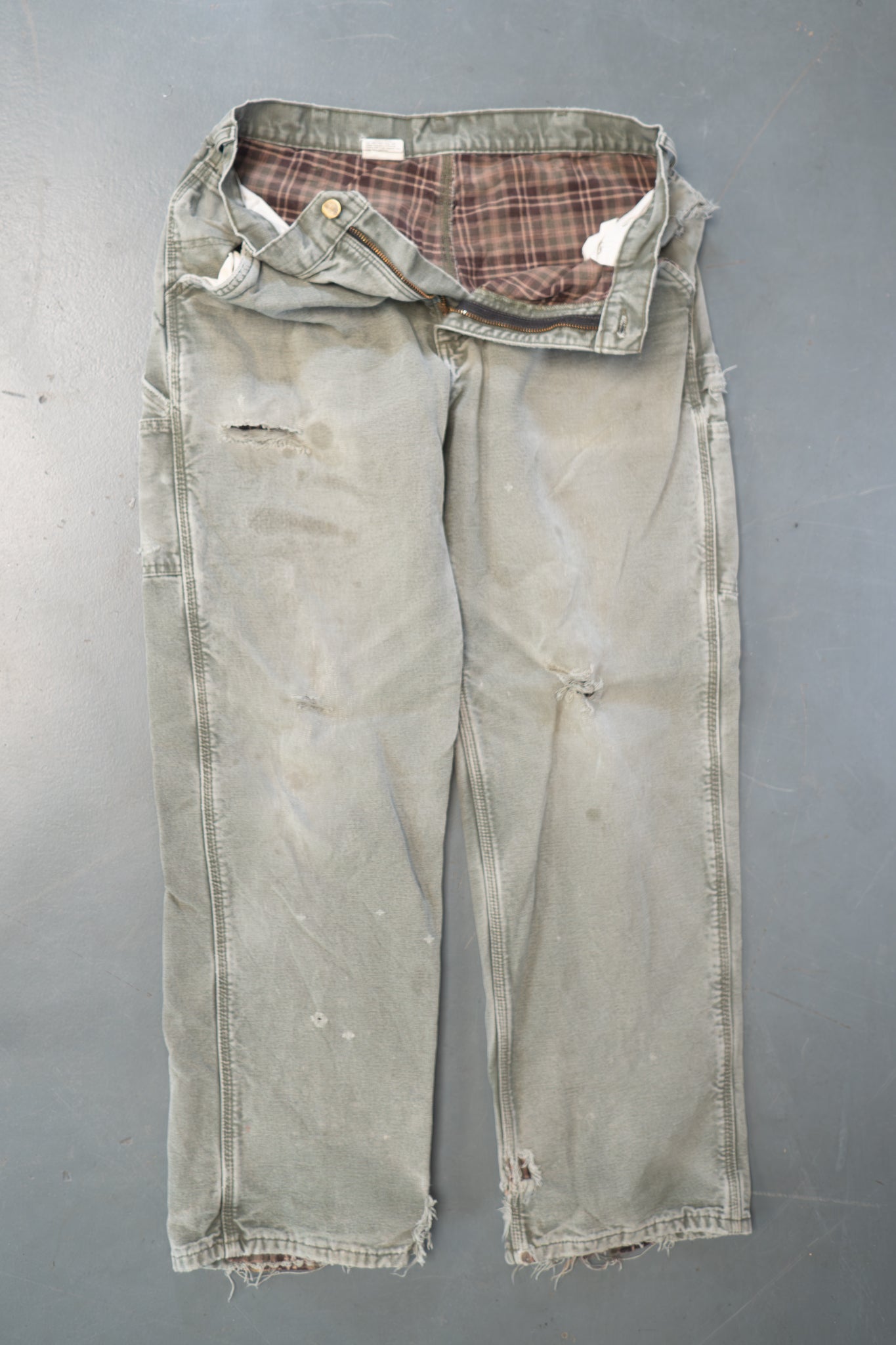 True Vintage Carhartt Carpenter Trousers - Insulated – Beige, w32,L31 Regular (1990s)