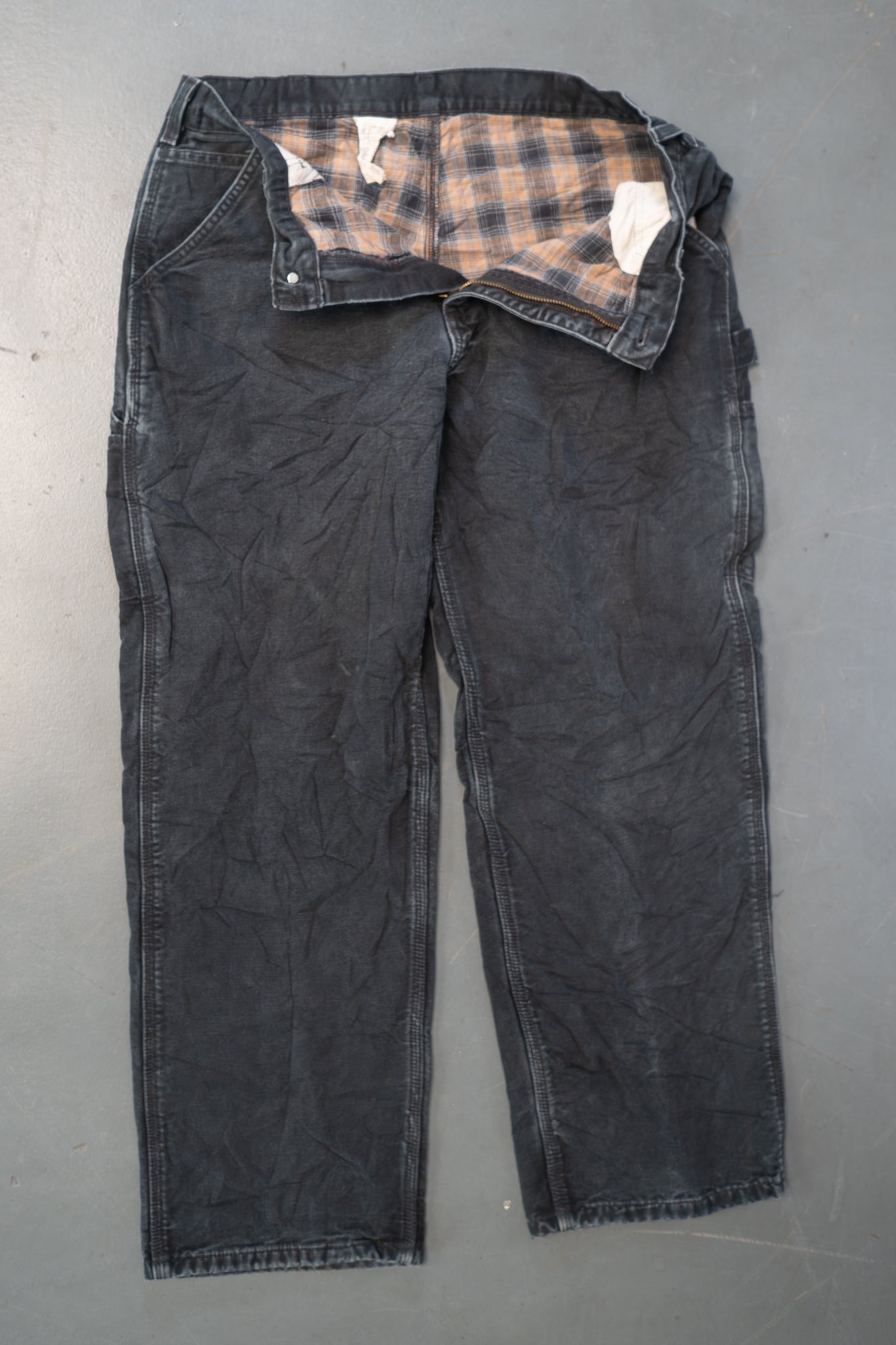 True Vintage Carhartt Carpenter Trousers - Insulated – Black, w32,L29 Regular (1990s)