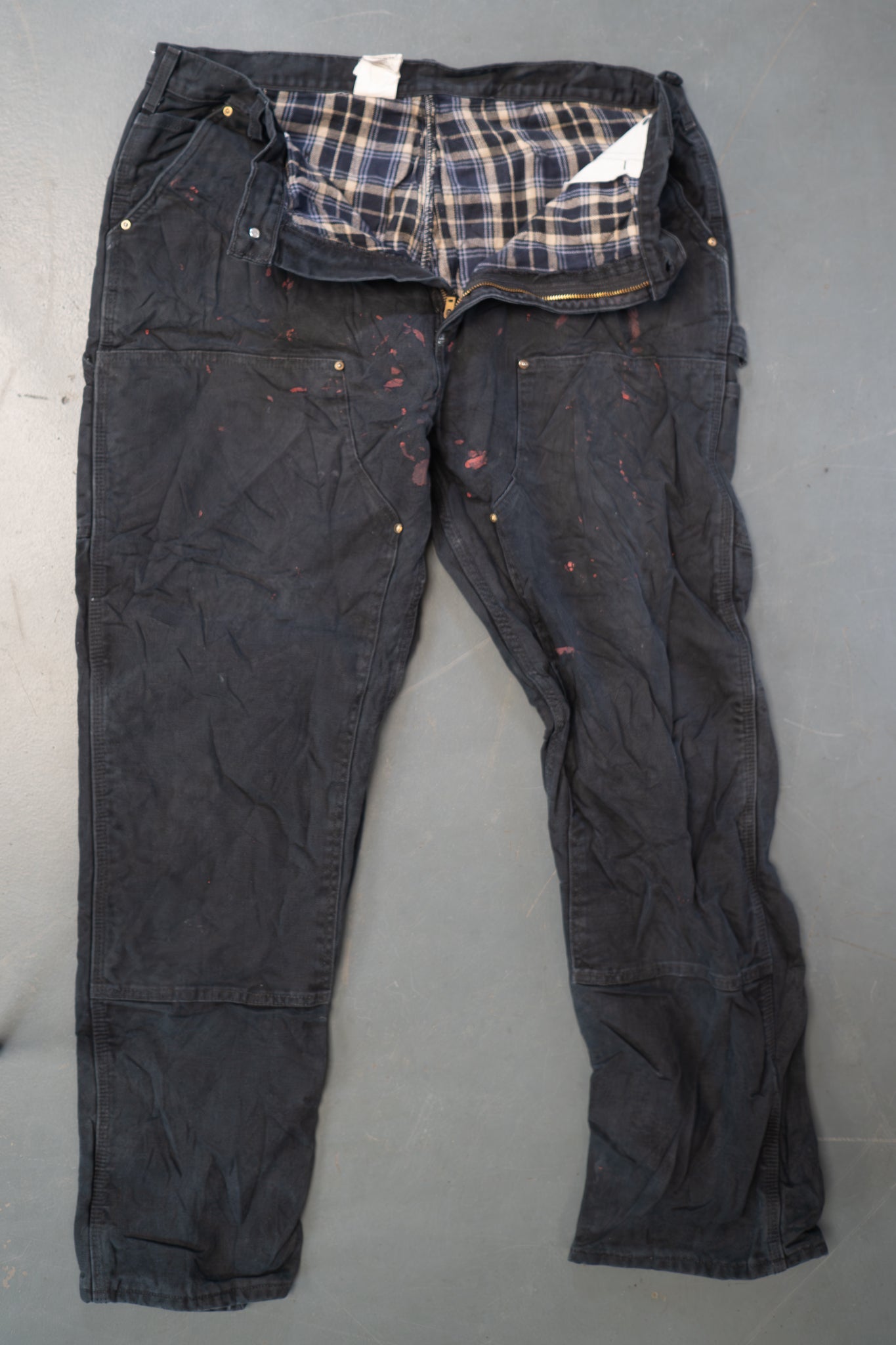 True Vintage Carhartt Carpenter Trousers - Insulated – Black, w38,L31 Regular (1990s)