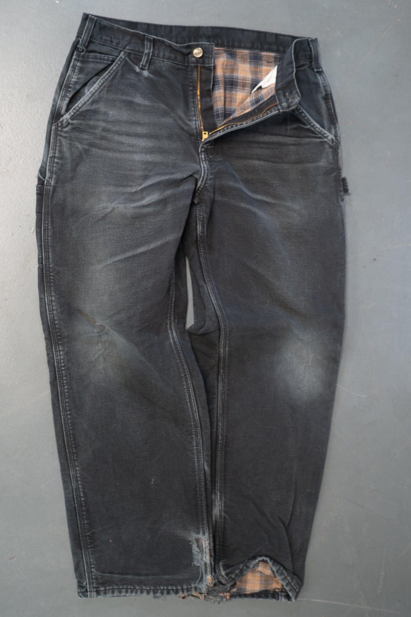 True Vintage Carhartt Carpenter Trousers - Insulated – Black, w30,L29 Regular (1990s)