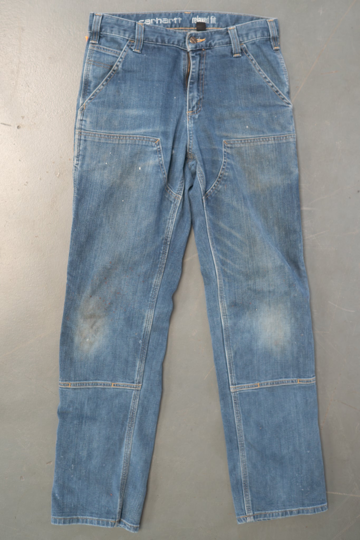 True Vintage Carhartt Carpenter Trousers - Double knee  – Denim, w30,L30 Regular (1990s)