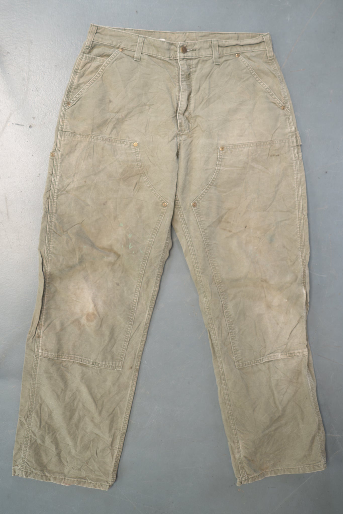 True Vintage Carhartt Carpenter Trousers - Double knee – Green, w34,L31 Regular (1990s)