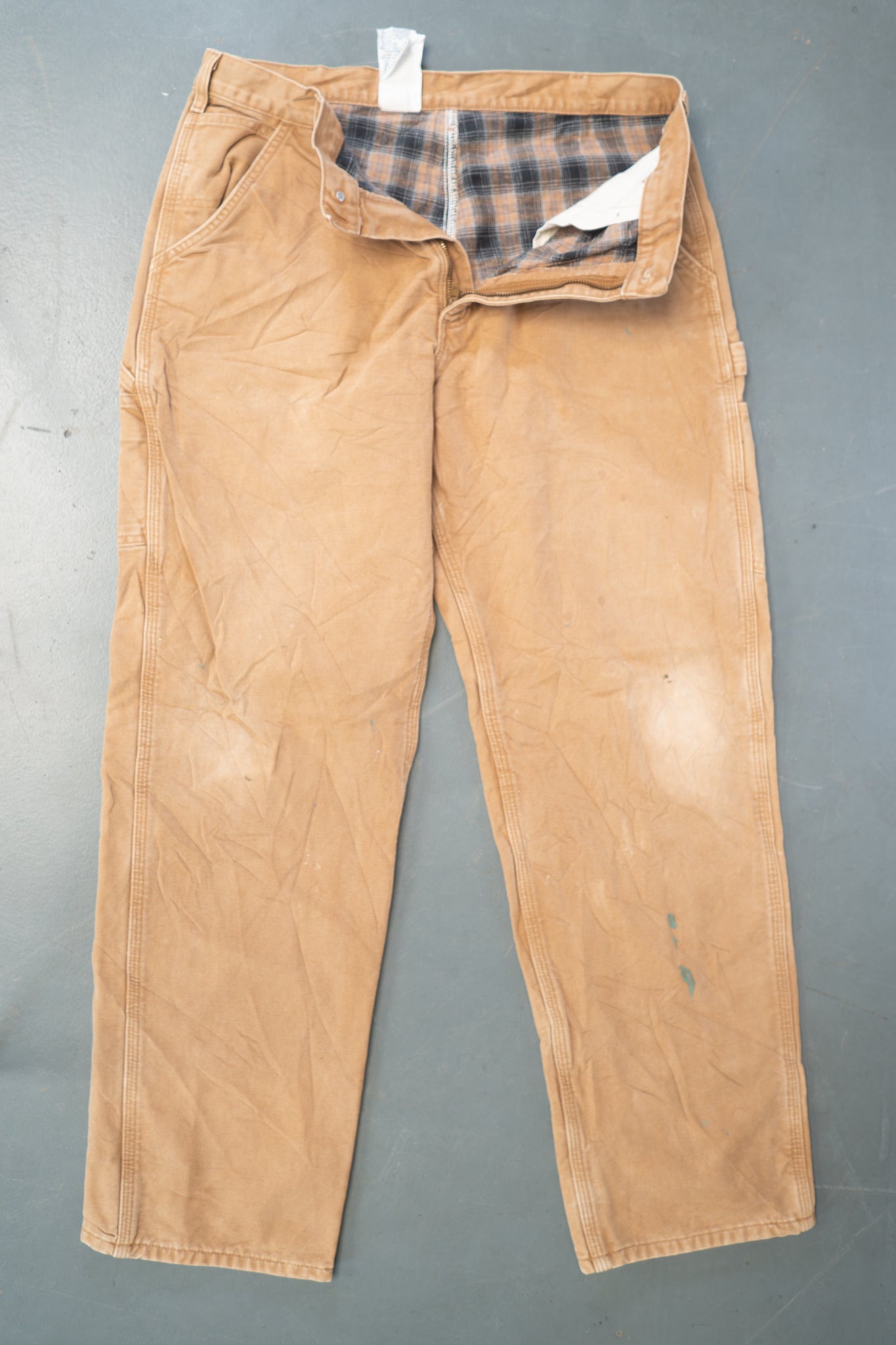 True Vintage Carhartt Carpenter Trousers - Insulated – Tan, w34,L32 Regular (1990s)