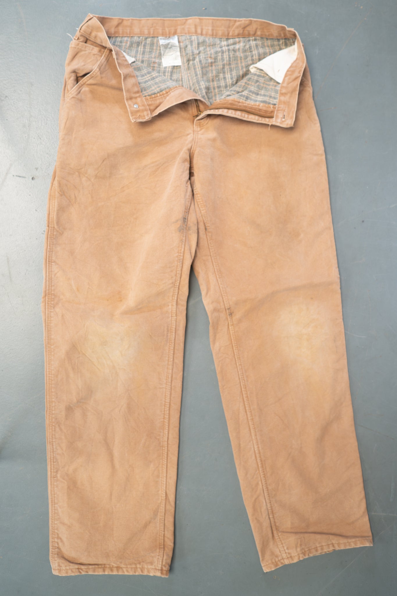 True Vintage Carhartt Carpenter Trousers - Insulated – Tan, w34,L34 Regular (1990s)
