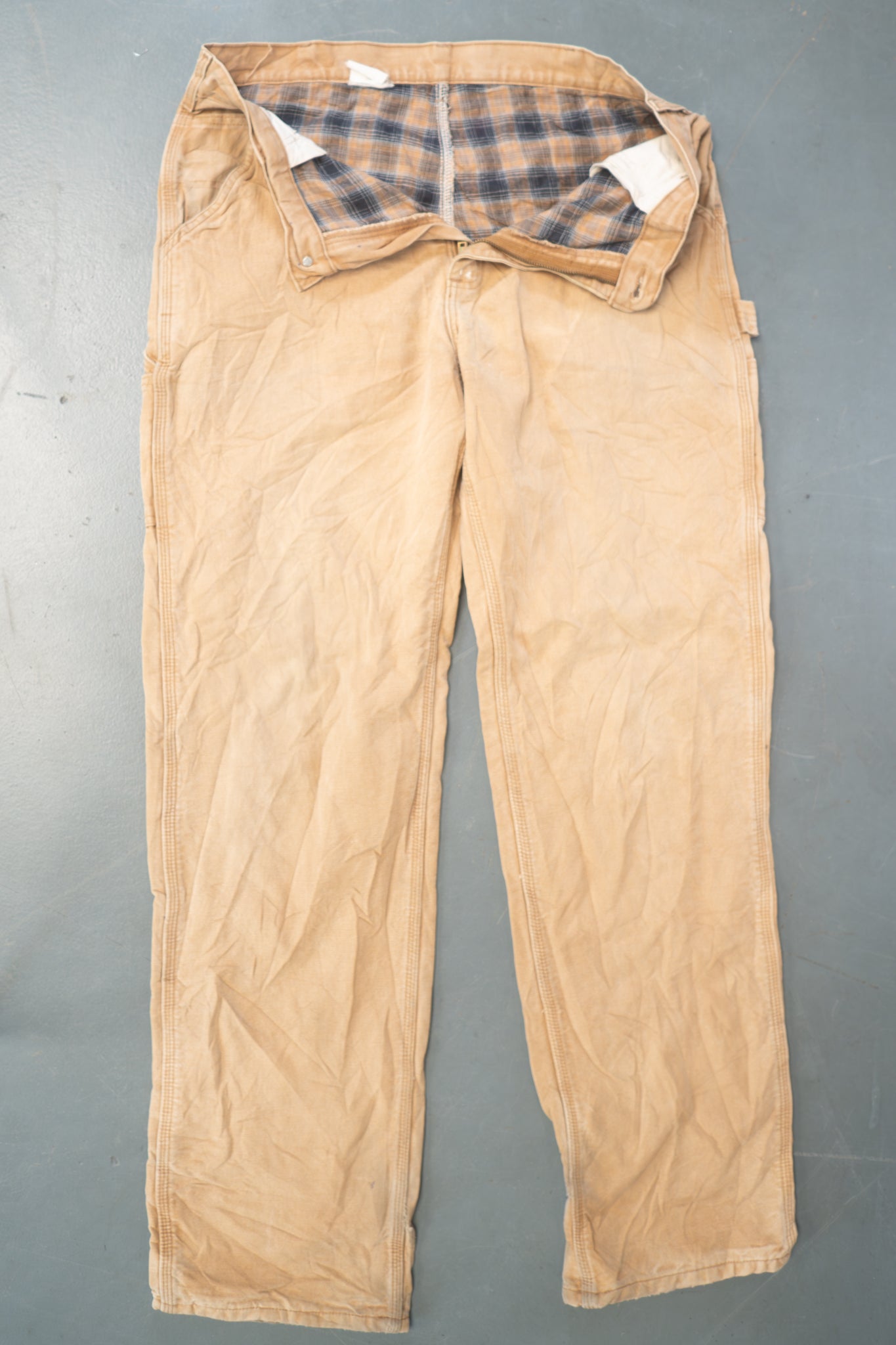 True Vintage Carhartt Carpenter Trousers - Insulated – Tan, w34,L35 Regular (1990s)