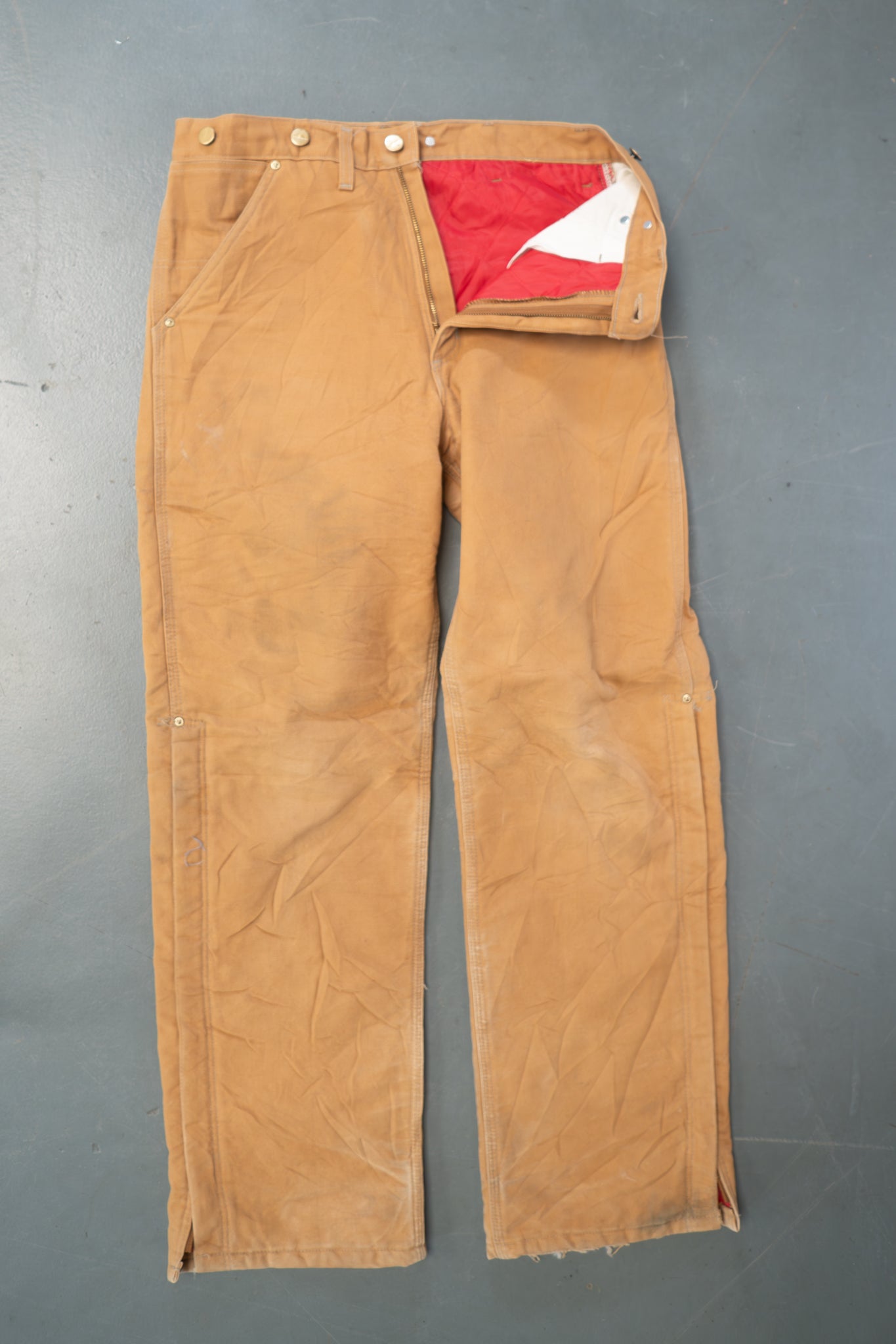 True Vintage Carhartt Carpenter Trousers - Insulated – Tan, w32,L31 Regular (1990s)