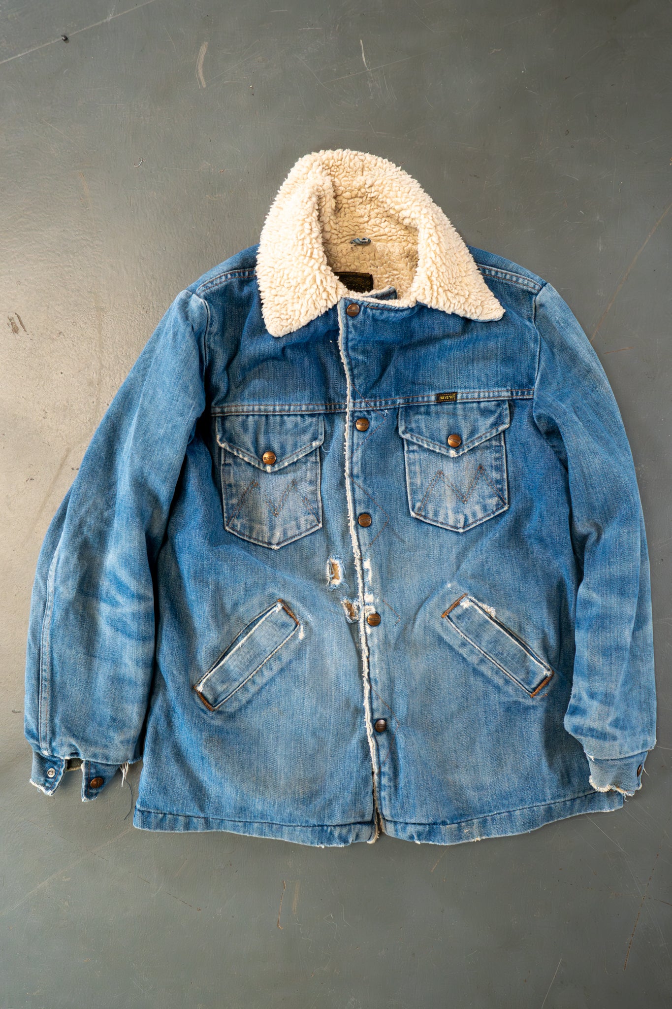 Vintage Wrangler Sherpa Fleece Lined Denim Jacket - XL