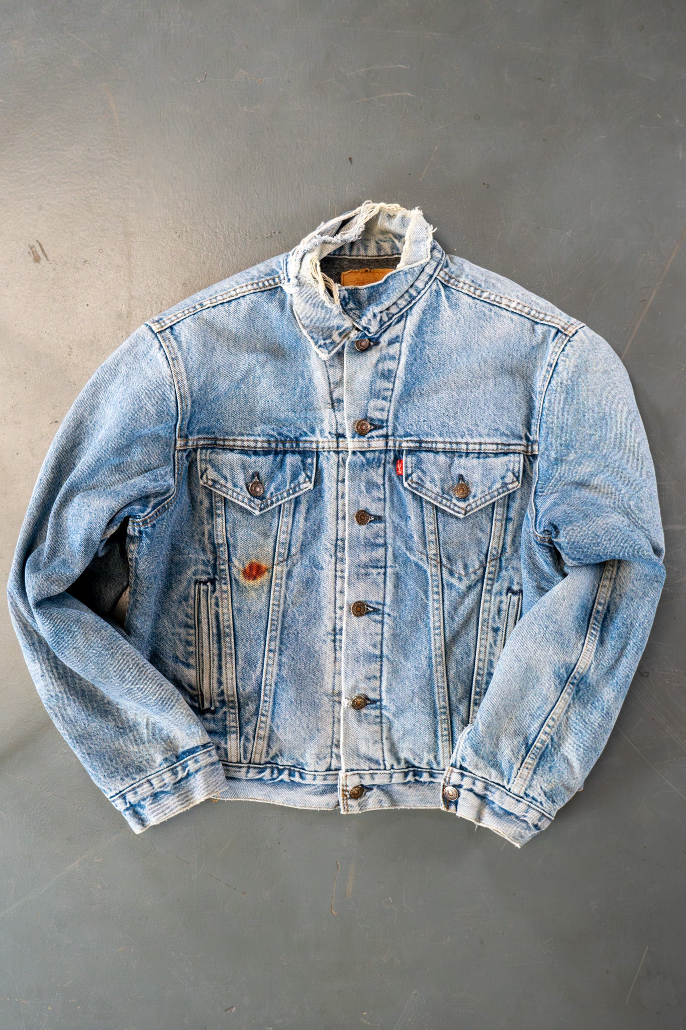 Vintage Levi's Checked Blanket Lined Denim Jacket - L