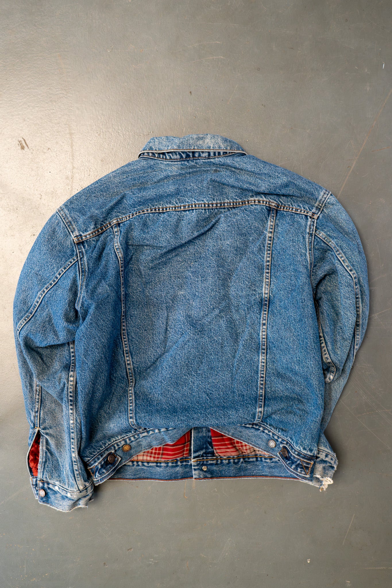 Vintage Levi's Checked Blanket Lined Denim Jacket - XL