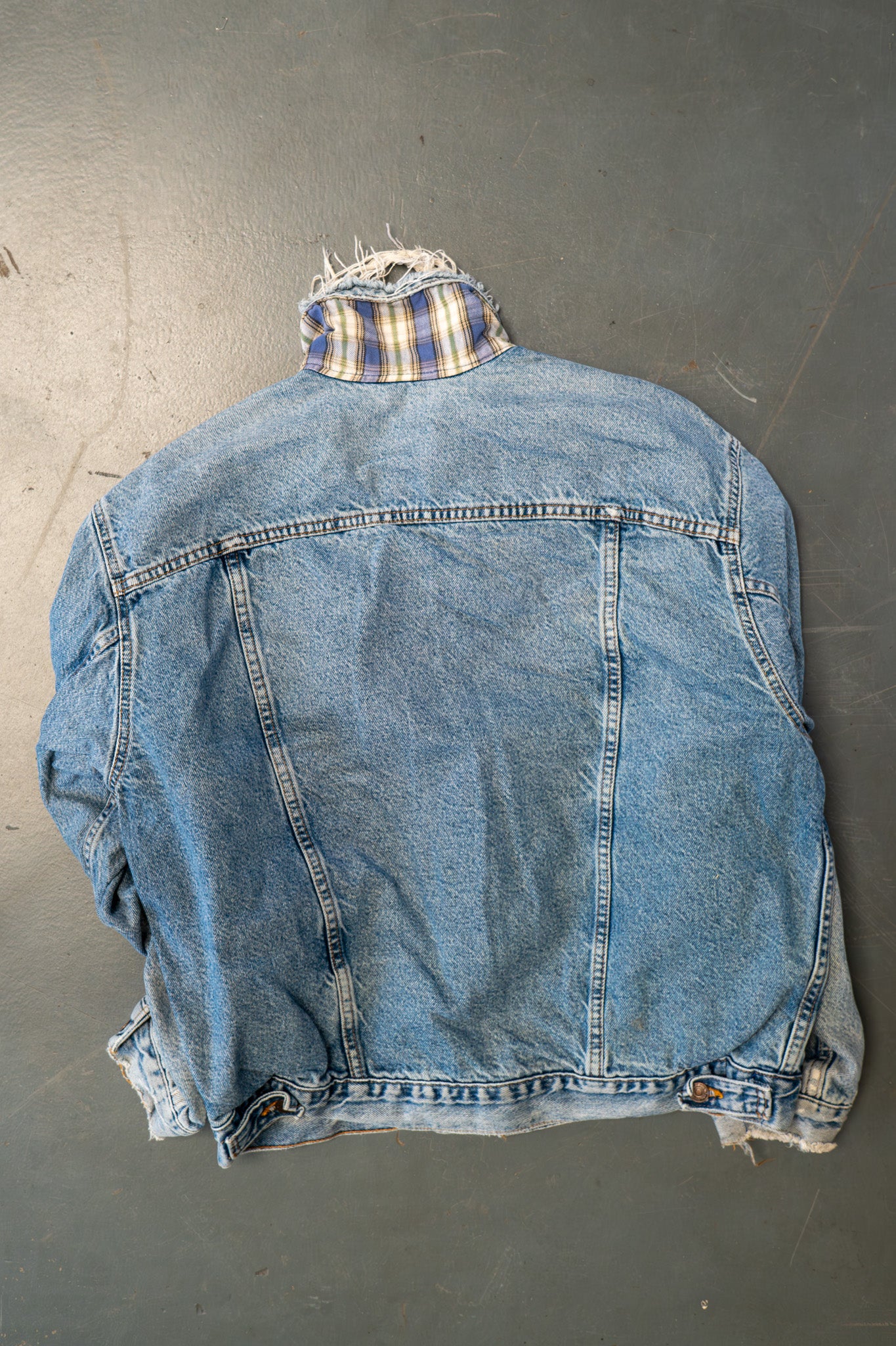 Vintage Levi's Checked Blanket Lined Denim Jacket - XXL