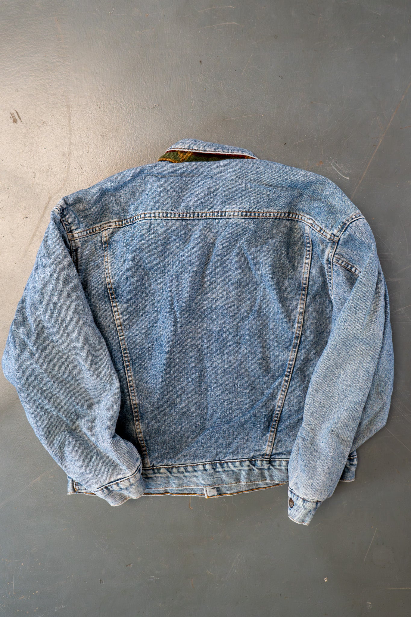 Vintage Levi's Checked Blanket Lined Denim Jacket - XXL