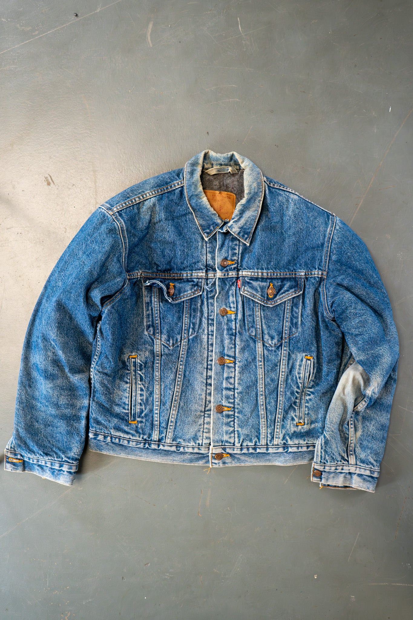 Vintage Levi's Checked Blanket Lined Denim Jacket - XL