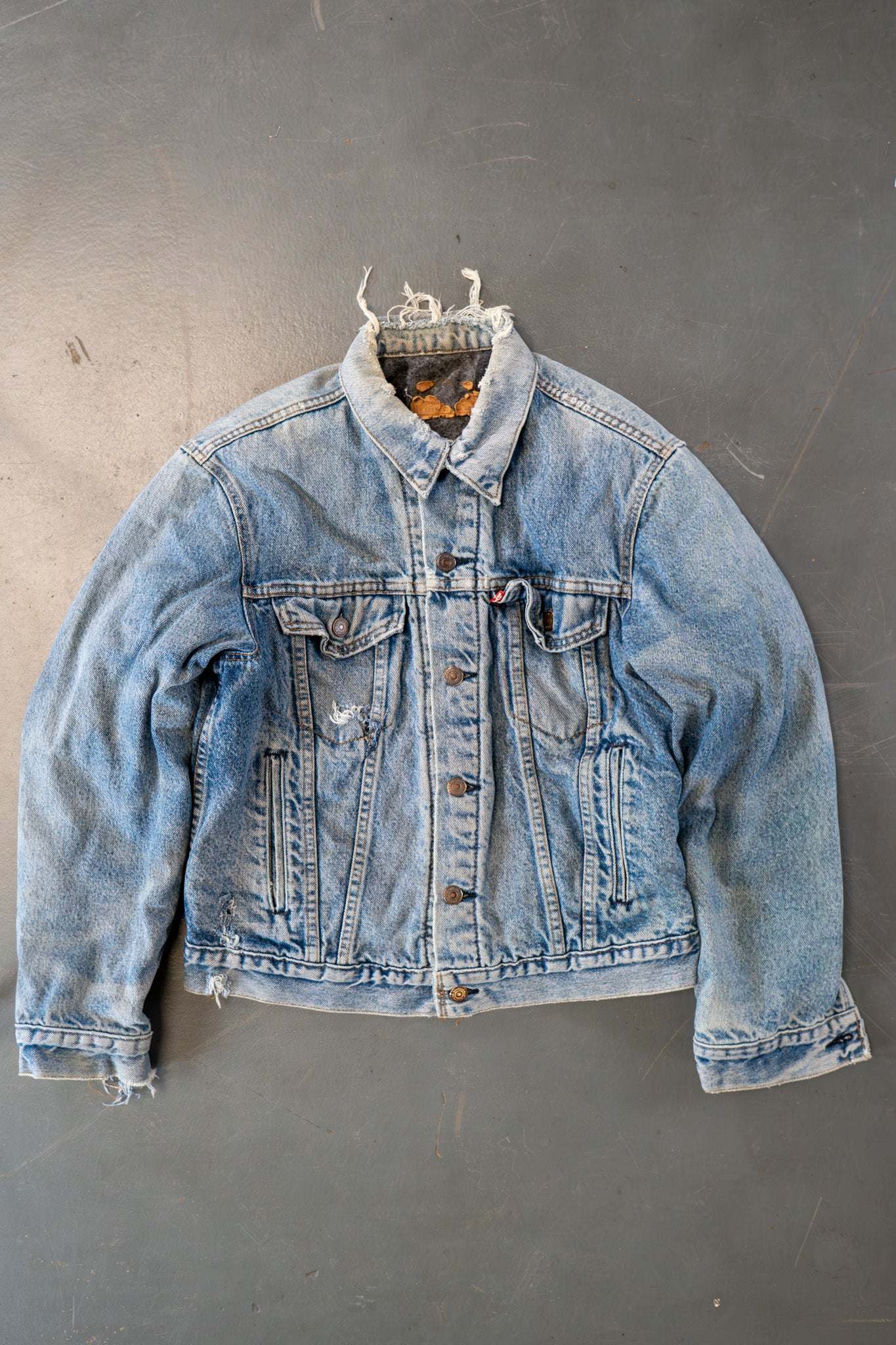 Vintage Levi's Checked Blanket Lined Denim Jacket - M