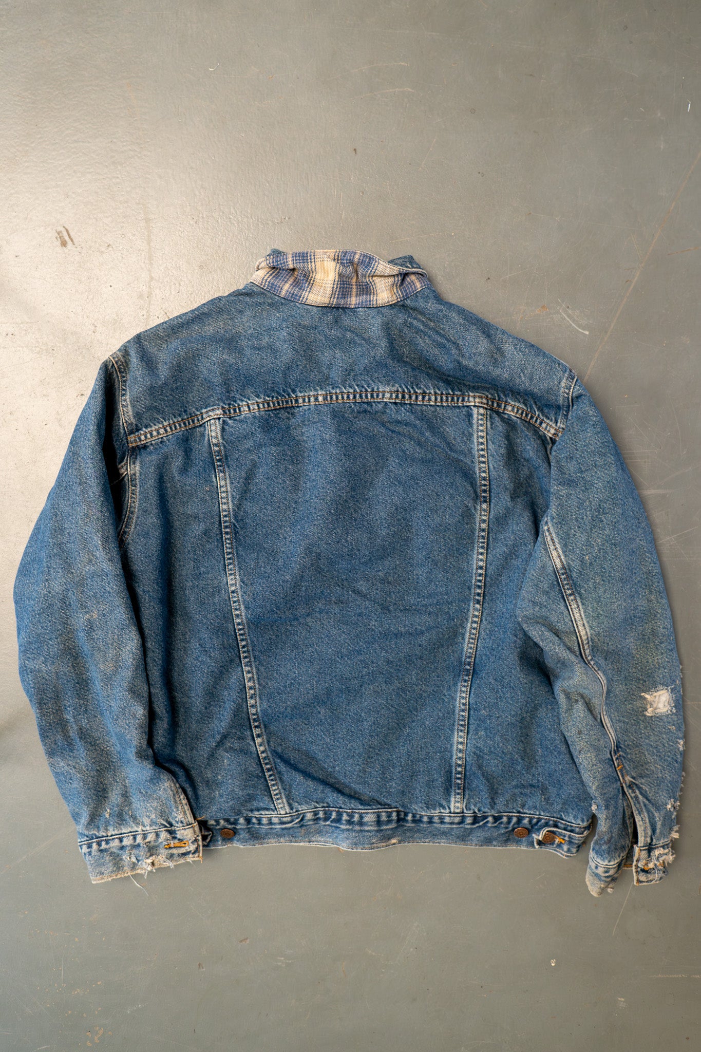 Vintage Levi's Checked Blanket Lined Denim Jacket - XXL