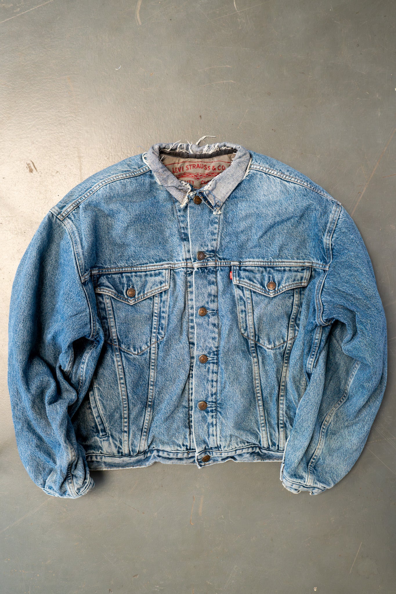 Vintage Levi's Checked Blanket Lined Denim Jacket - XXL