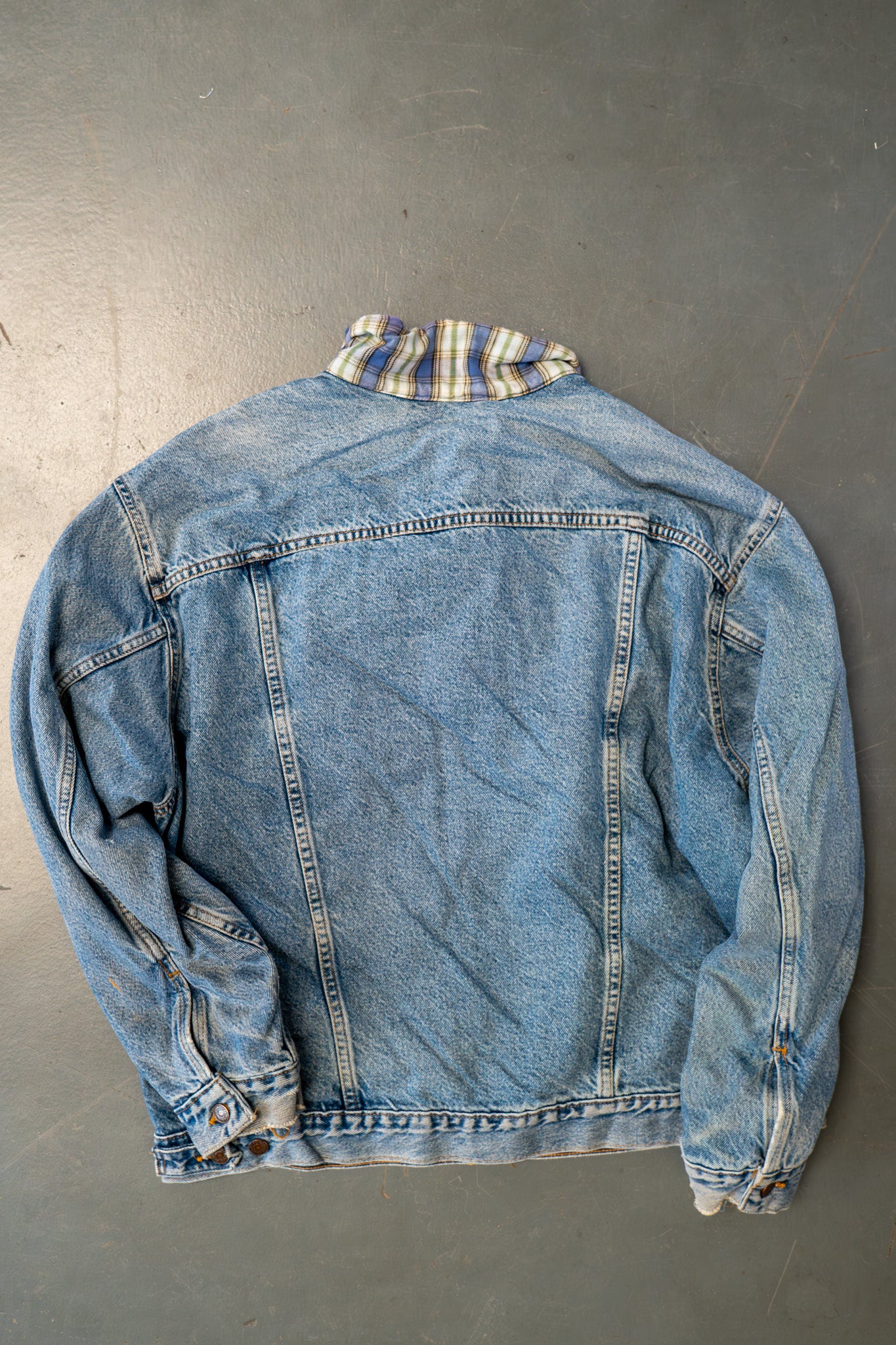 Vintage Levi's Checked Blanket Lined Denim Jacket - XXL