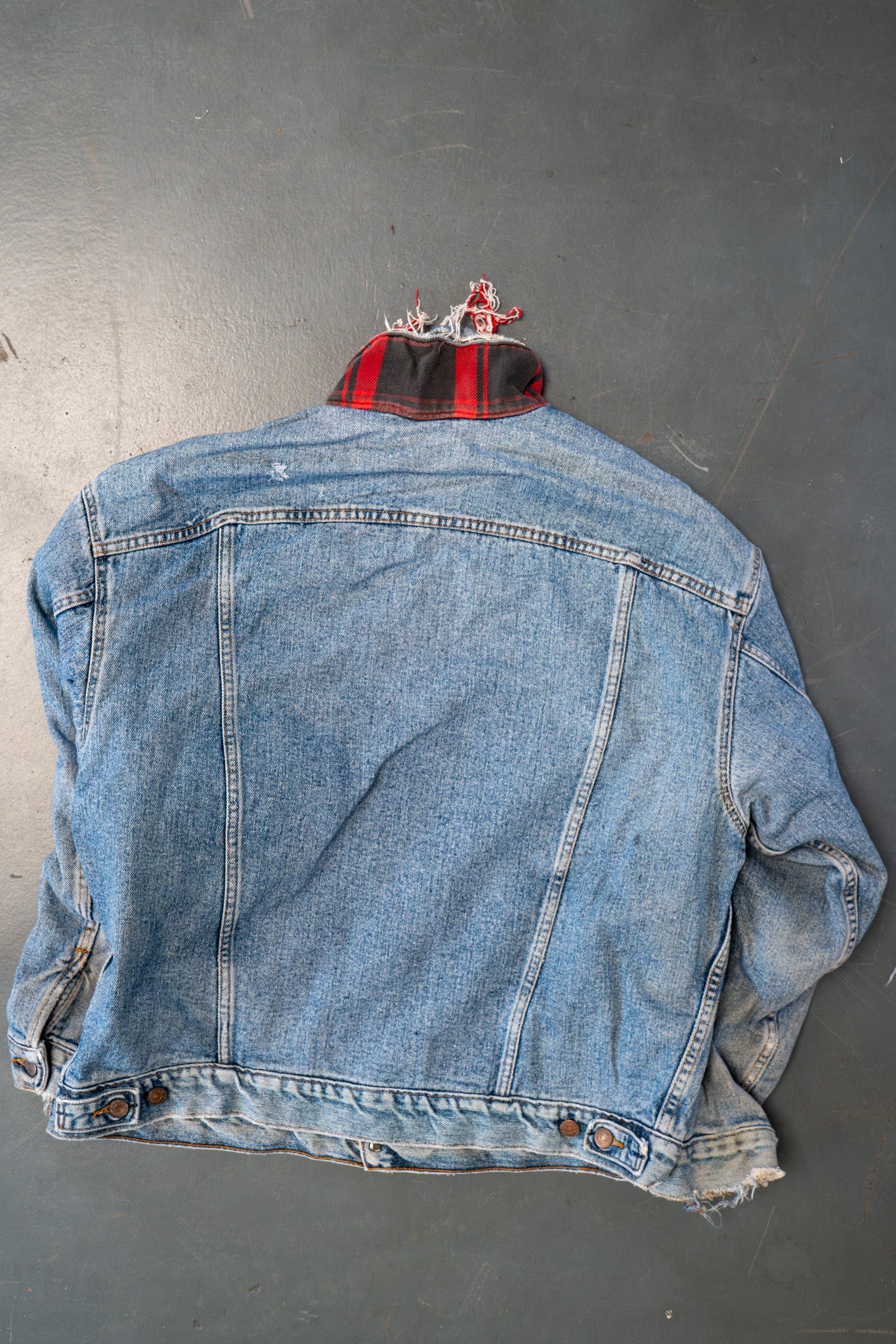 Vintage Levi's Checked Blanket Lined Denim Jacket - XXL