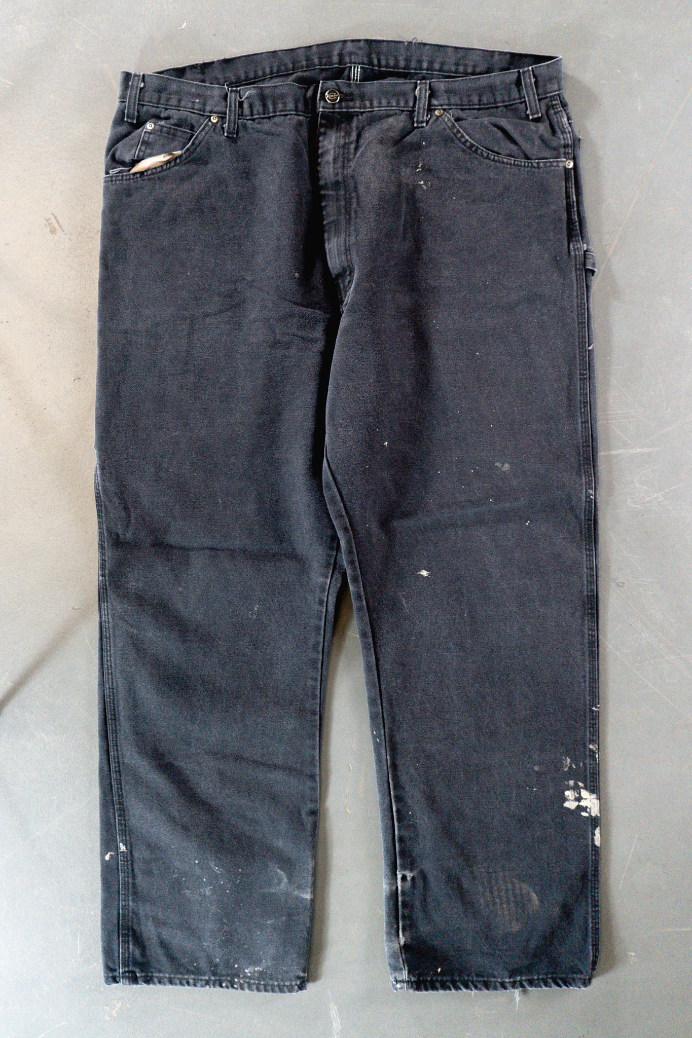 Dickies Vintage Carpenter Baggy Trousers– 90s Y2K - Black - W42, L31