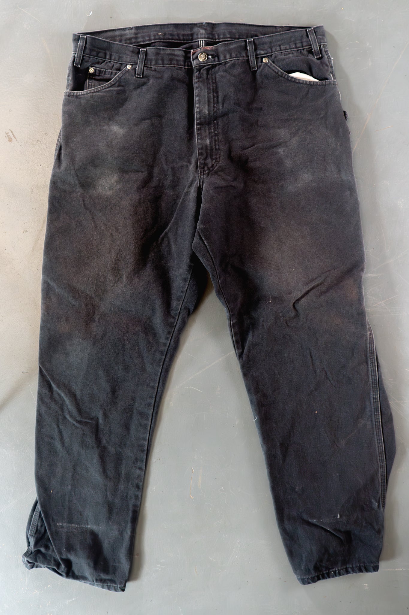 Dickies Vintage Carpenter Baggy Trousers– 90s Y2K - Black - W38, L31