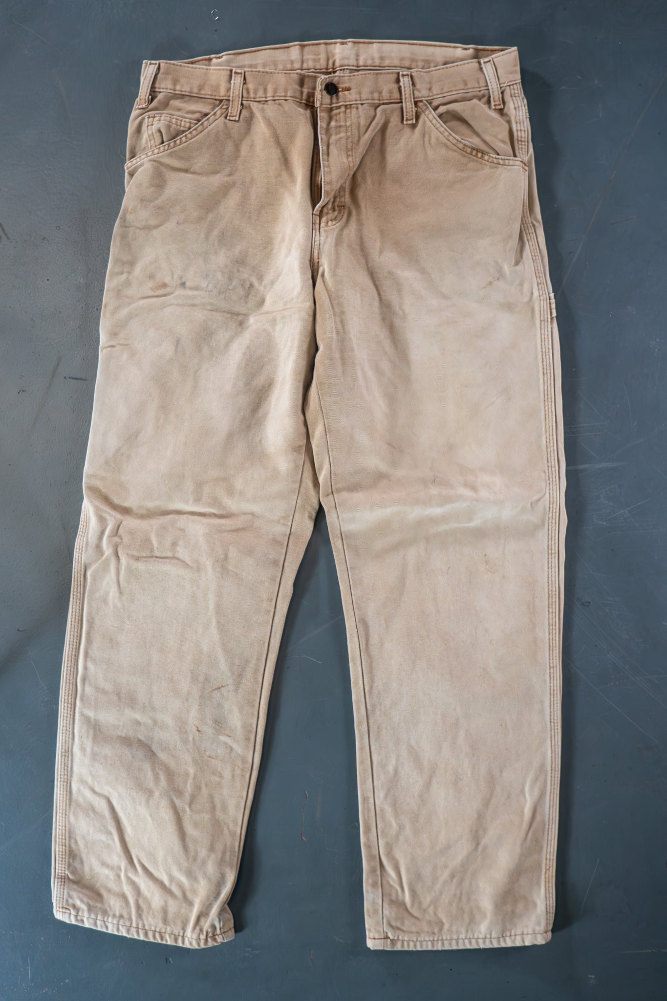Dickies Vintage Carpenter Baggy Trousers– 90s Y2K - Tan - W34, L31