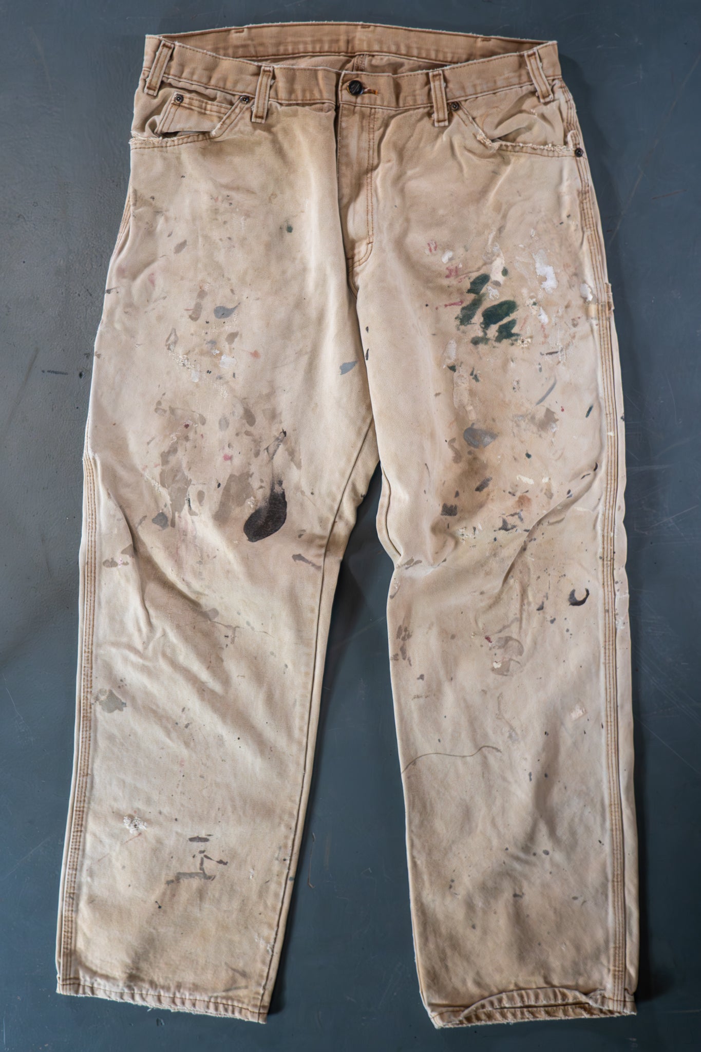 Dickies Vintage Carpenter Baggy Trousers– 90s Y2K - Tan - W34, L30