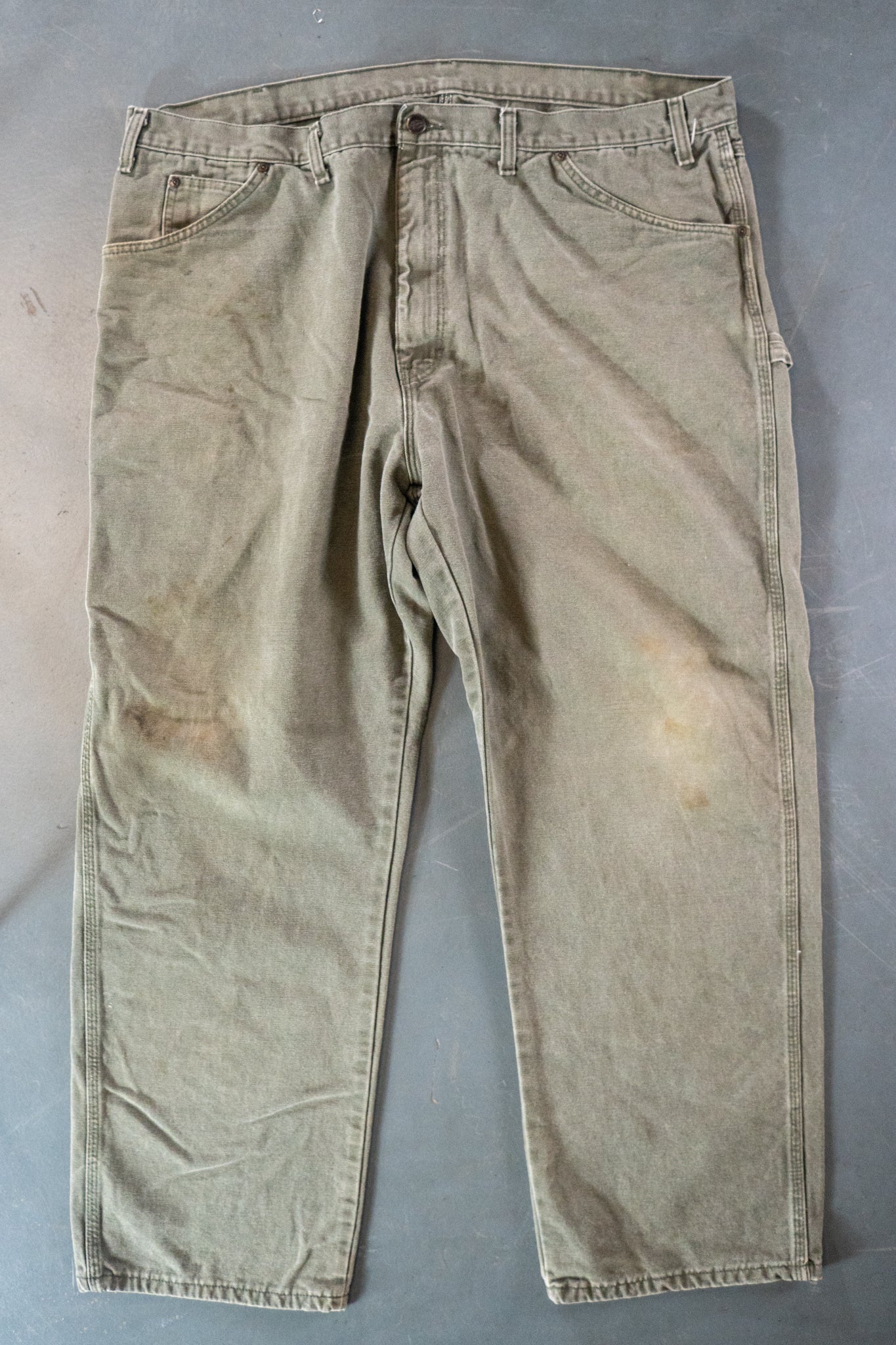 Dickies Vintage Carpenter Baggy Trousers– 90s Y2K - Green - W42, L30
