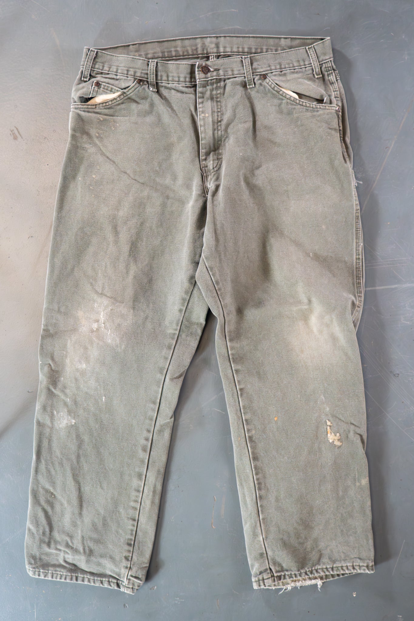 Dickies Vintage Carpenter Baggy Trousers– 90s Y2K - Green - W34, L28