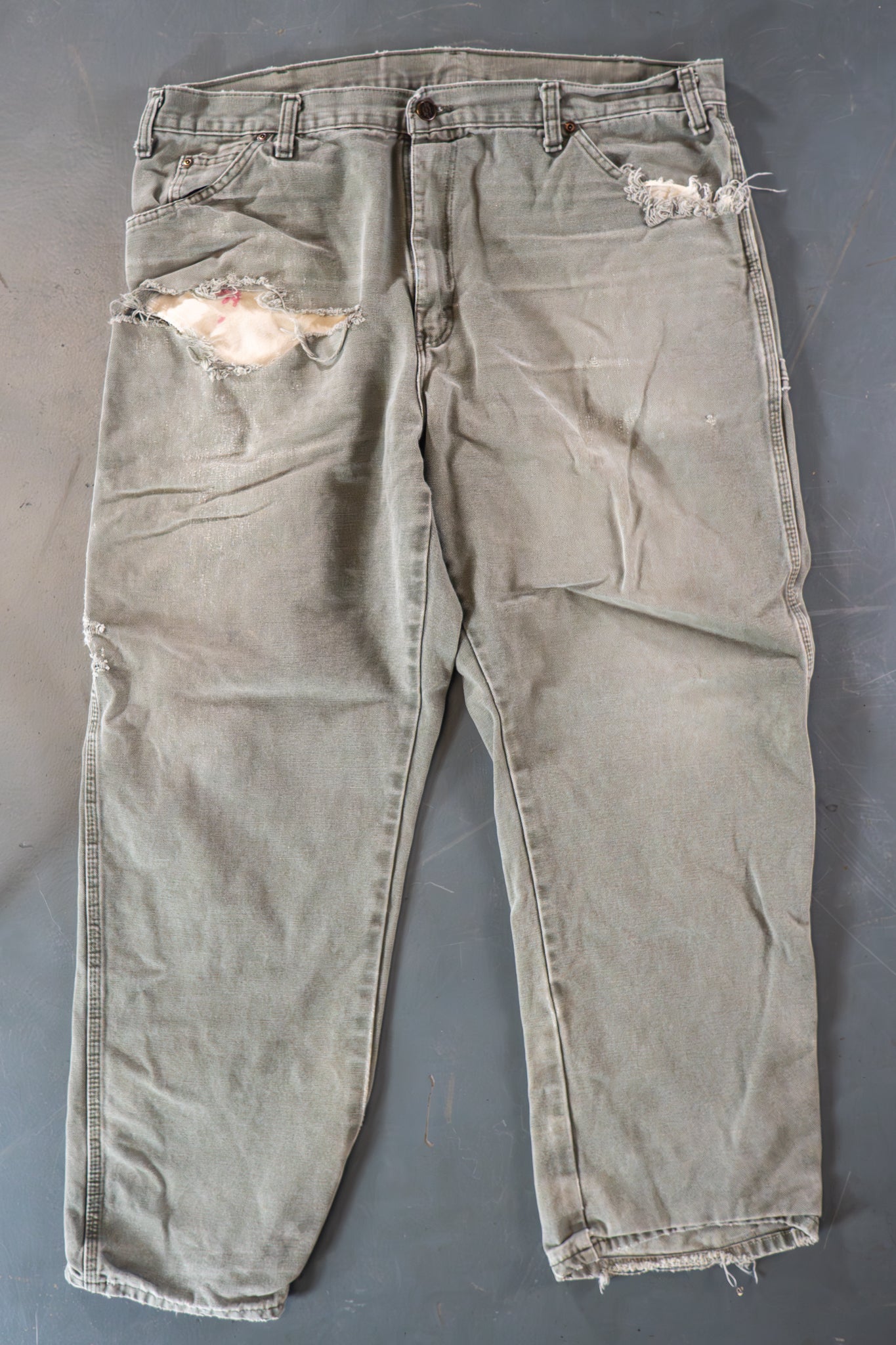 Dickies Vintage Carpenter Baggy Trousers– 90s Y2K - Green - W36, L30