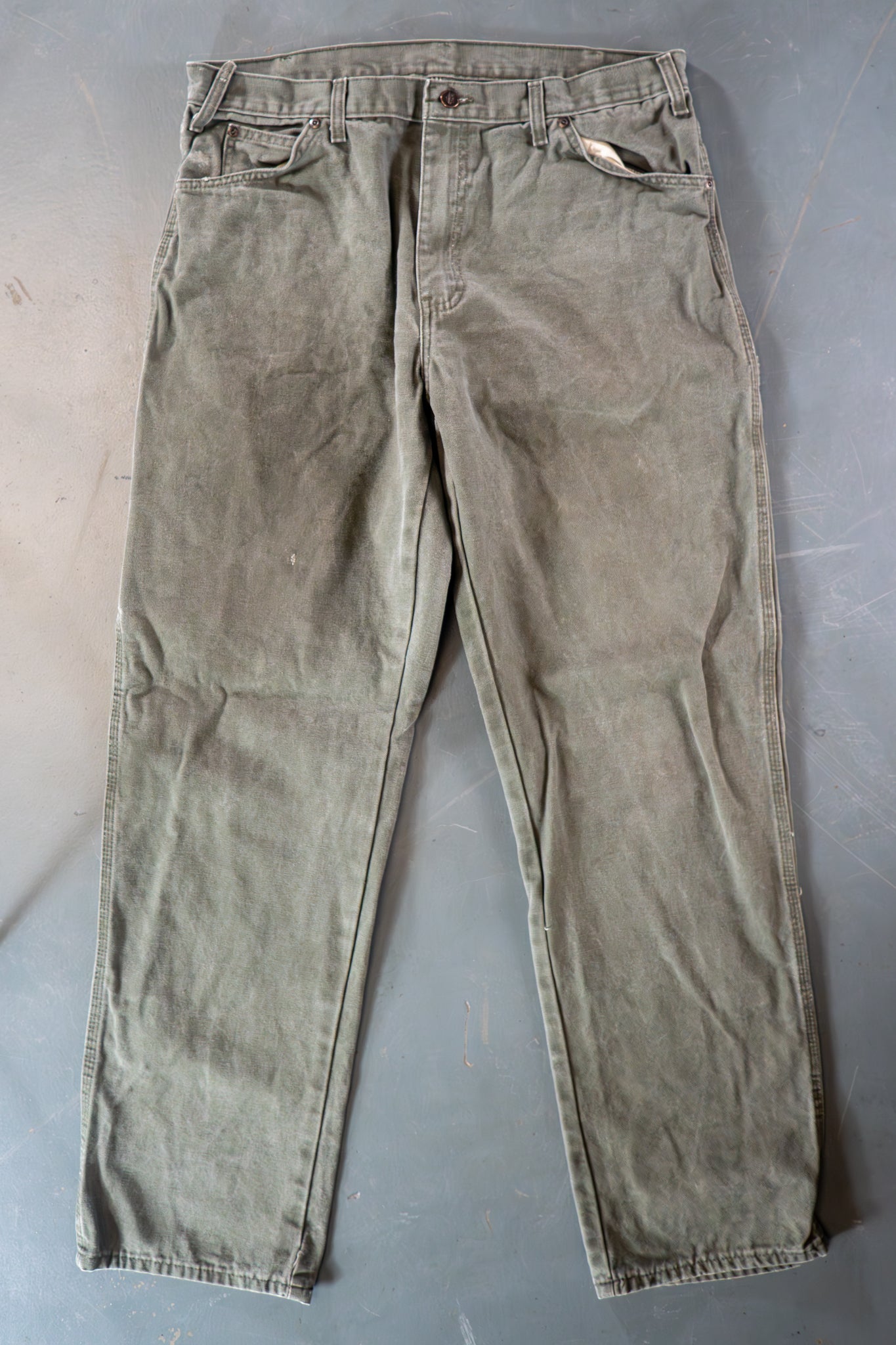 Dickies Vintage Carpenter Baggy Trousers– 90s Y2K - Green - W34, L33