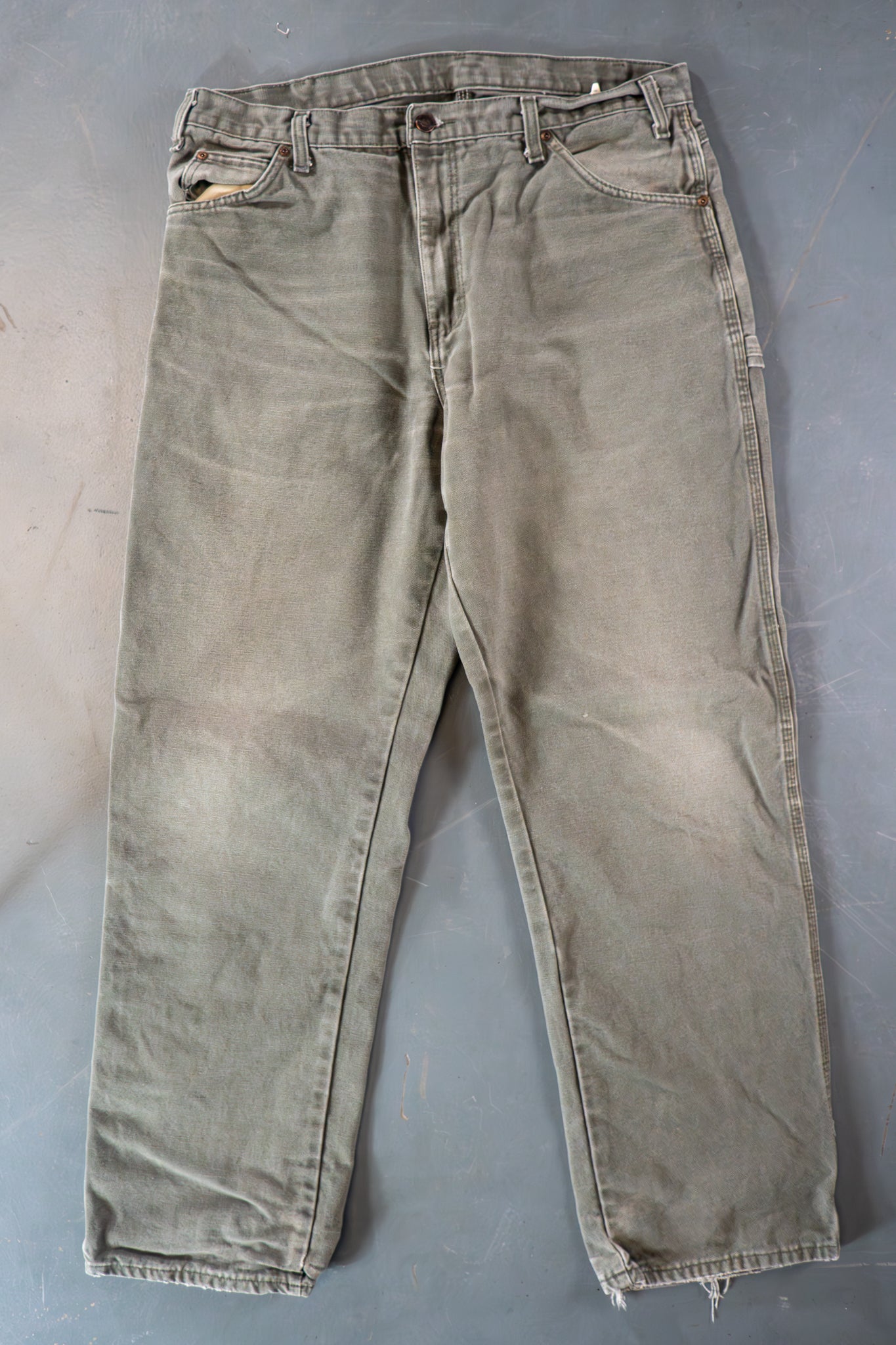 Dickies Vintage Carpenter Baggy Trousers– 90s Y2K - Green - W34, L31