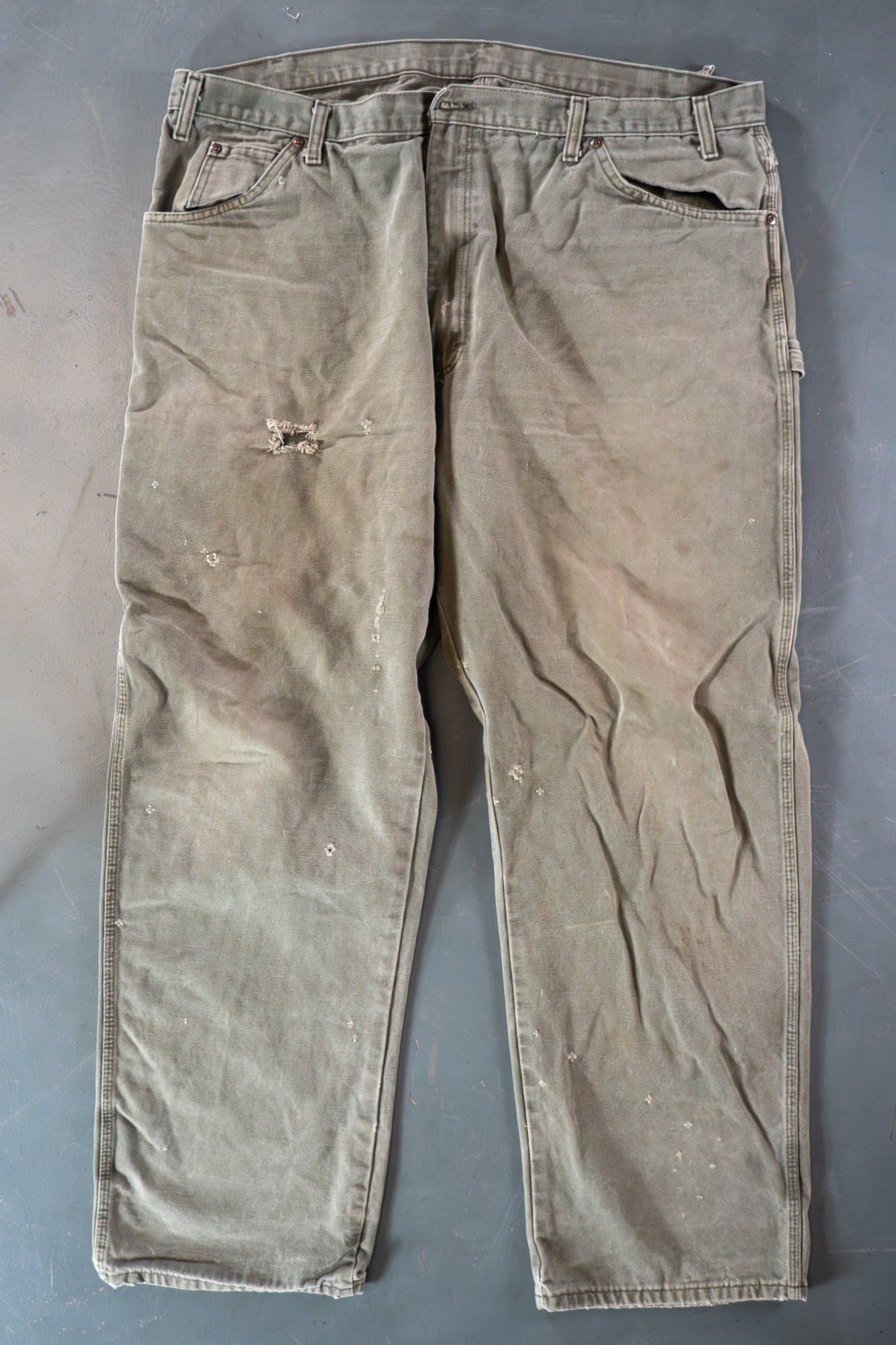 Dickies Vintage Carpenter Baggy Trousers– 90s Y2K - Green - W42, L30