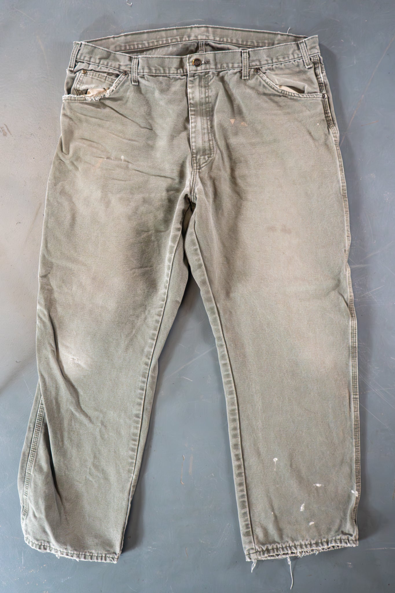 Dickies Vintage Carpenter Baggy Trousers– 90s Y2K - Green - W39, L30