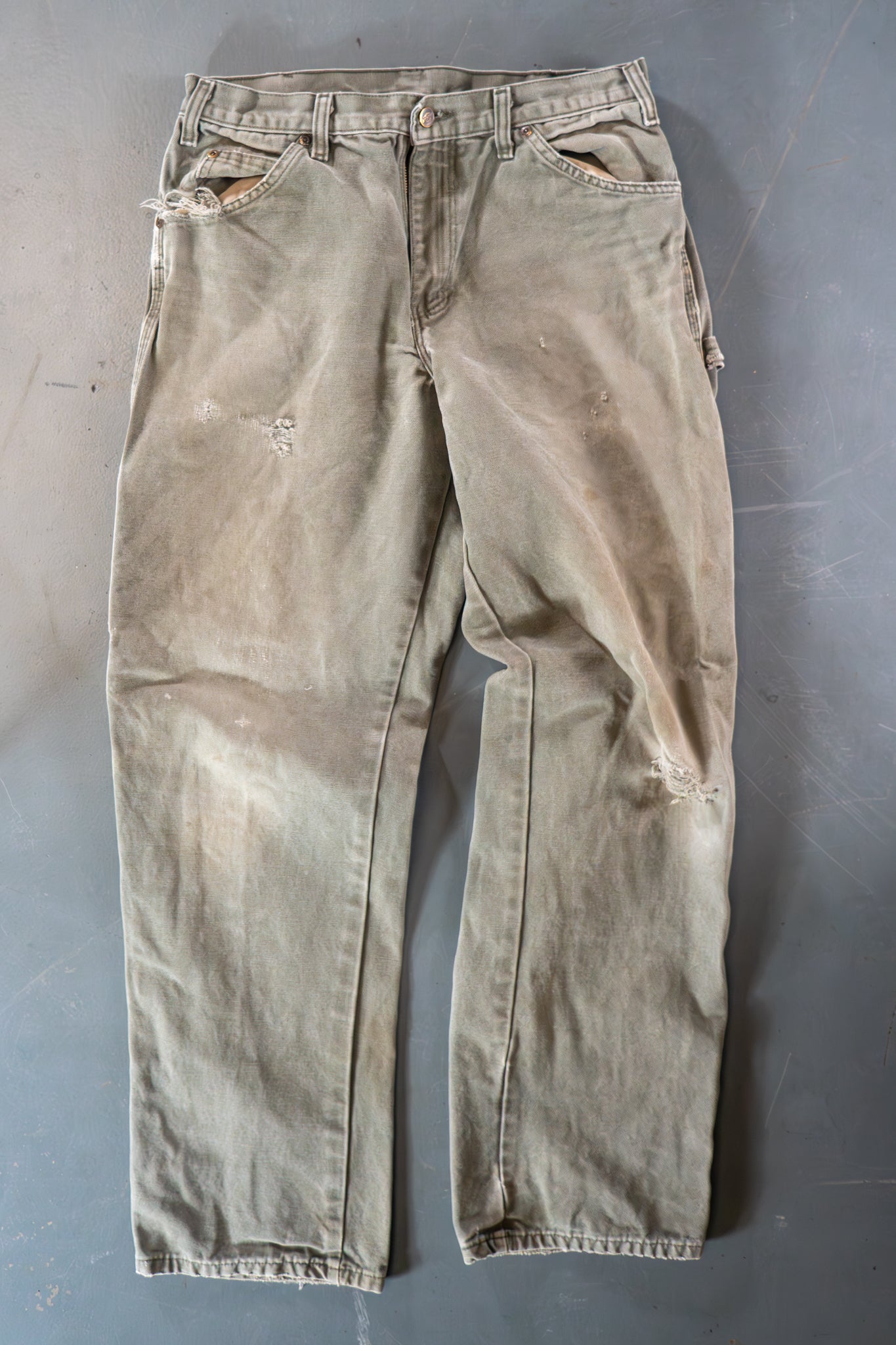 Dickies Vintage Carpenter Baggy Trousers– 90s Y2K - Green - W28, L31