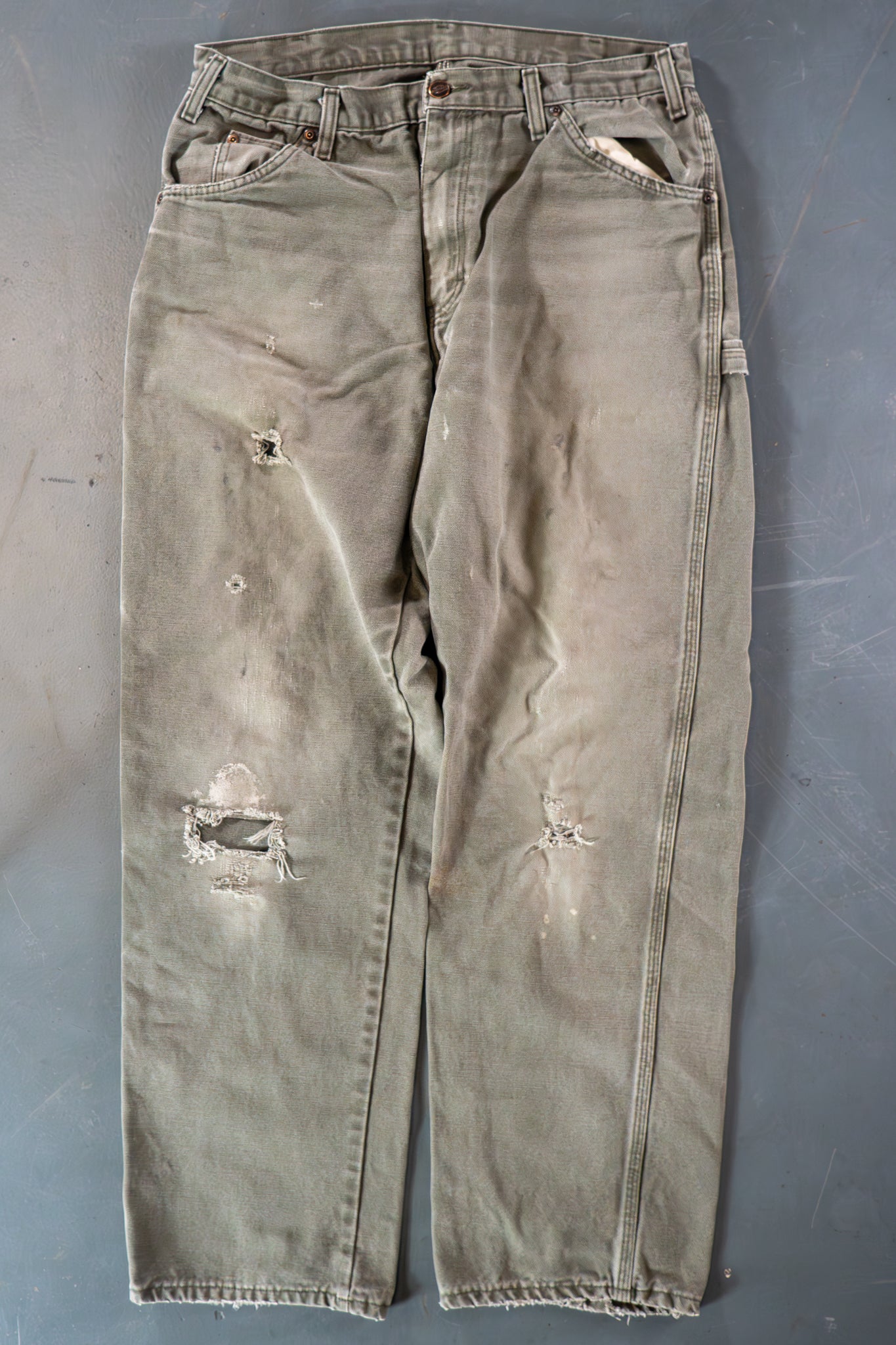 Dickies Vintage Carpenter Baggy Trousers– 90s Y2K - Green - W30, L30