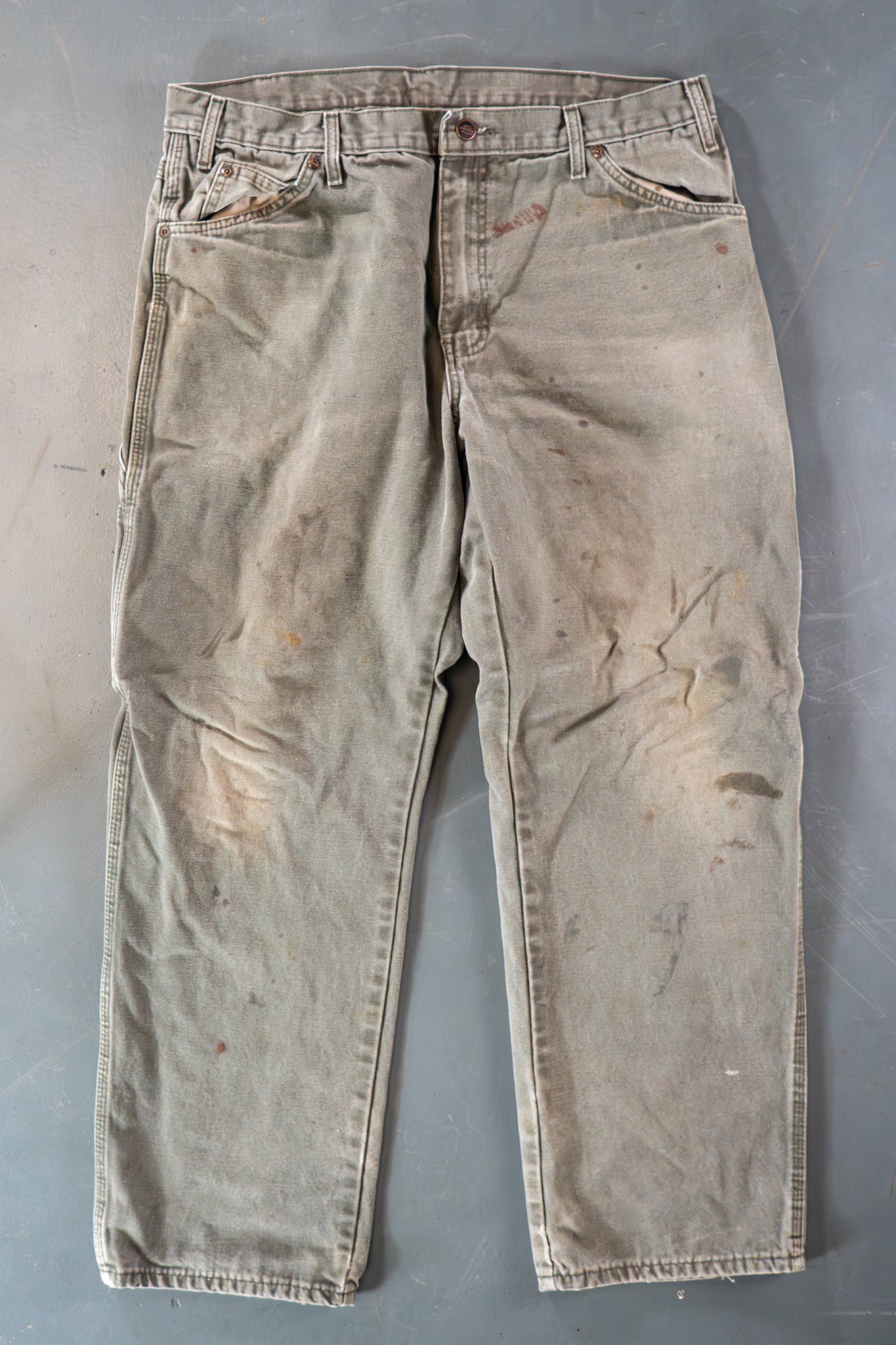 Dickies Vintage Carpenter Baggy Trousers– 90s Y2K - Green - W34, L28