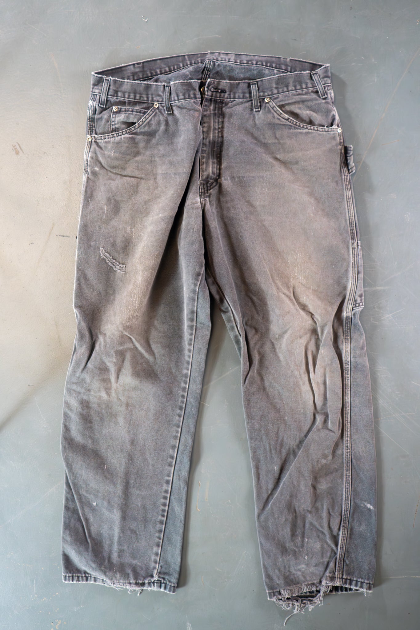 Dickies Vintage Carpenter Baggy Trousers– 90s Y2K - Grey - W36, L30