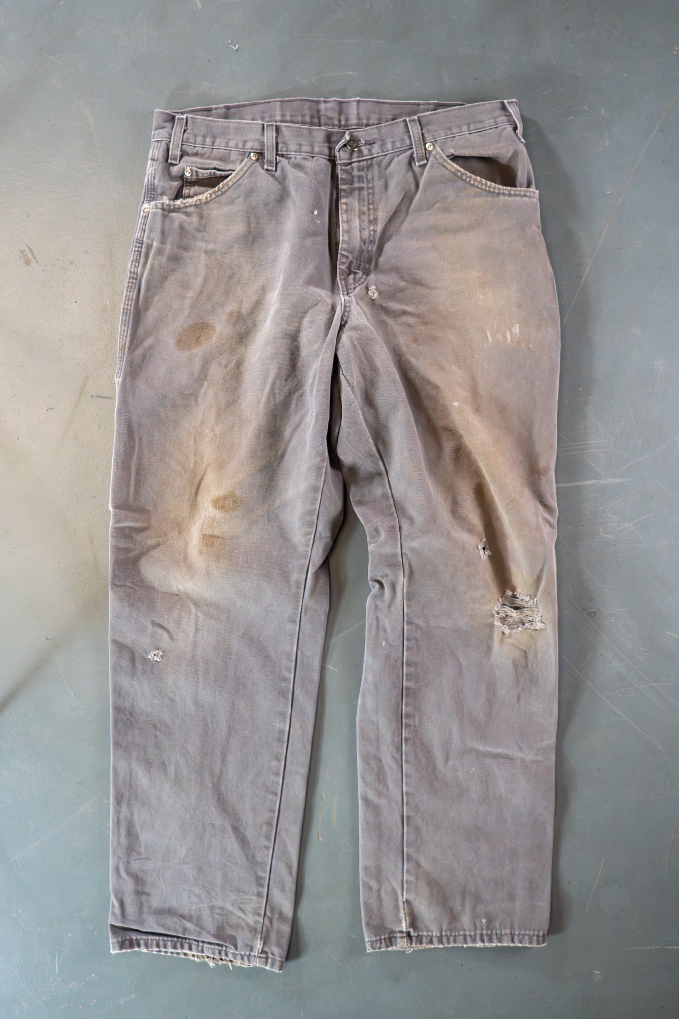 Dickies Vintage Carpenter Baggy Trousers– 90s Y2K - Grey - W34, L31