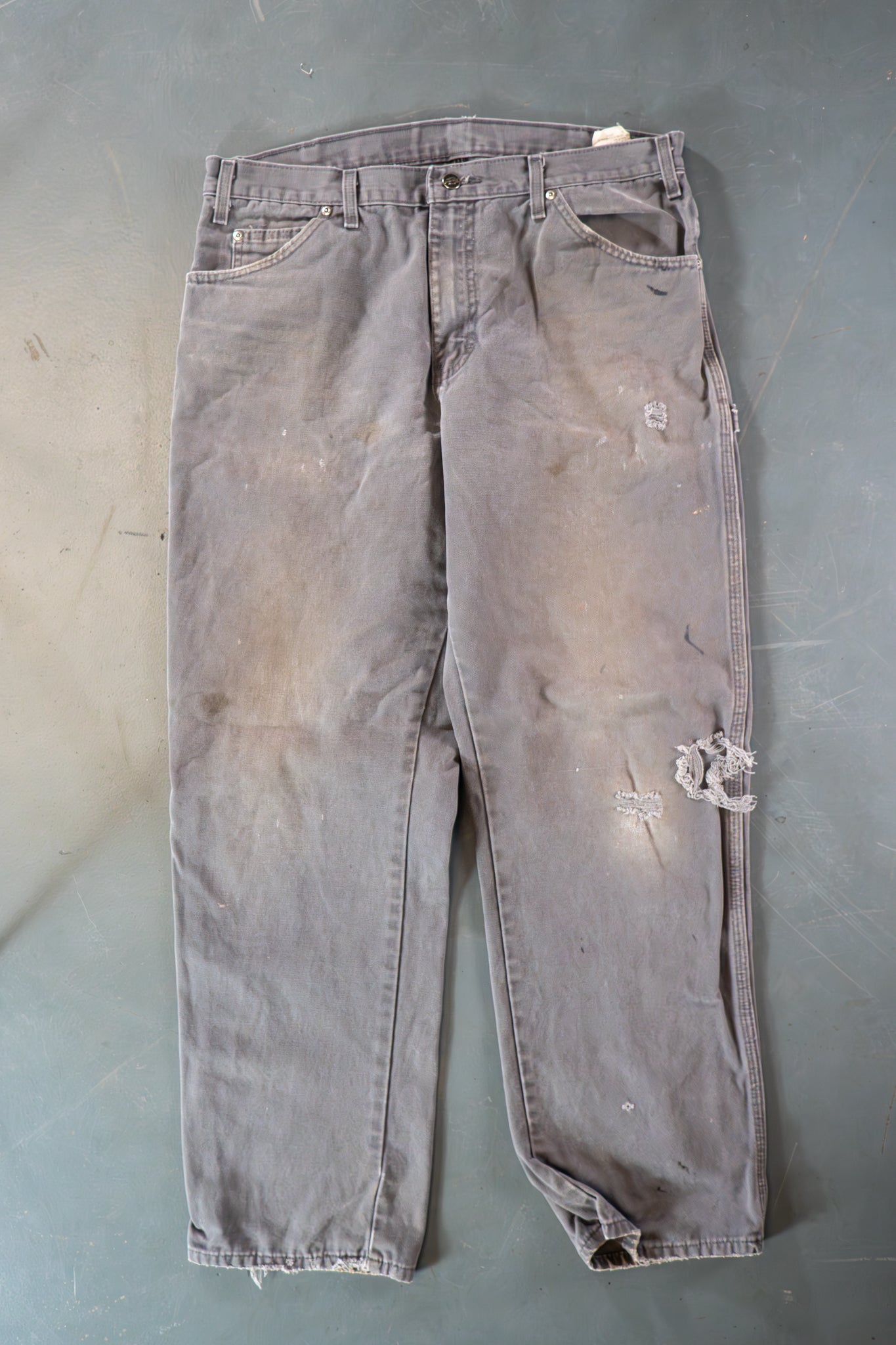 Dickies Vintage Carpenter Baggy Trousers– 90s Y2K - Grey - W34, L31