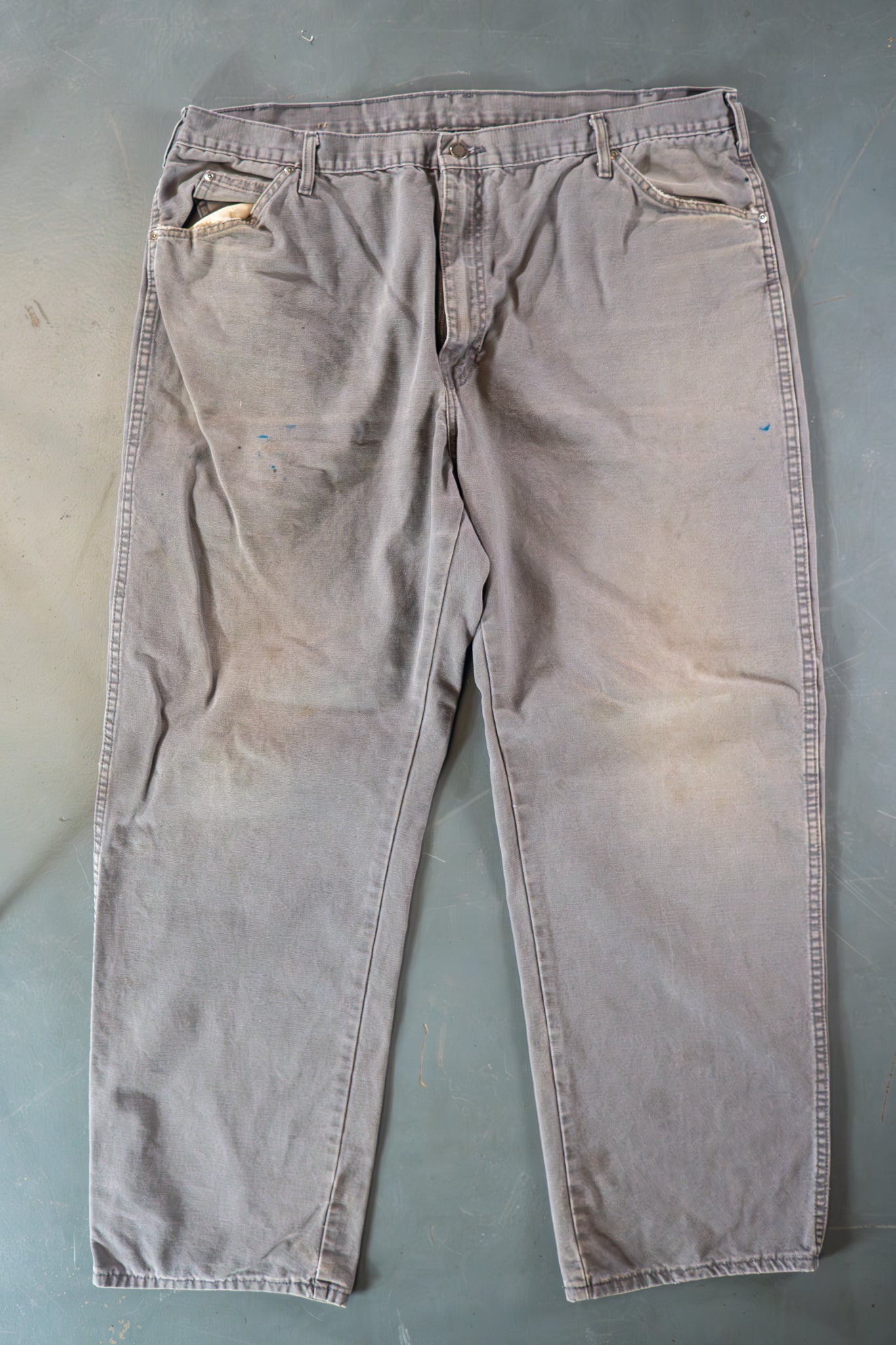 Dickies Vintage Carpenter Baggy Trousers– 90s Y2K - Grey - W40, L31