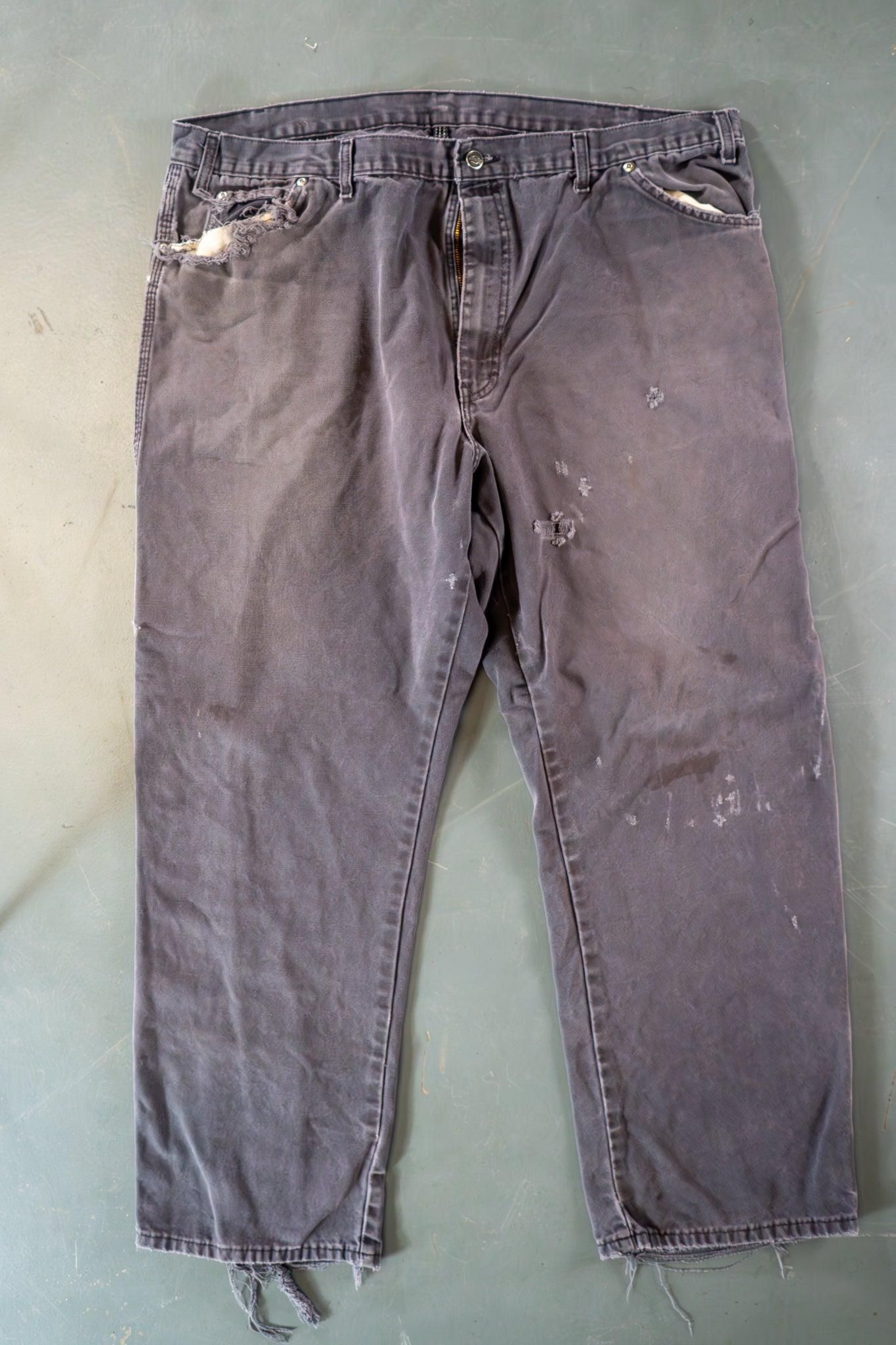 Dickies Vintage Carpenter Baggy Trousers– 90s Y2K - Grey - W40, L30
