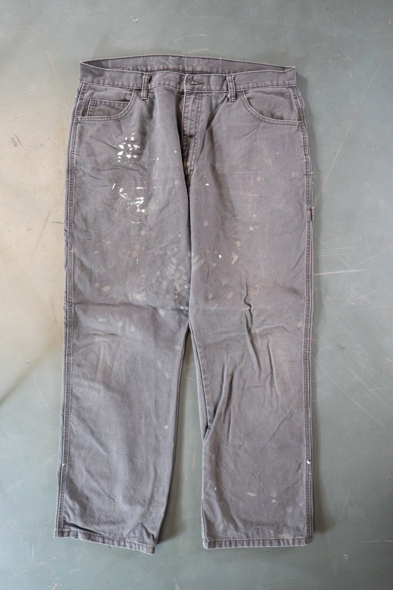 Dickies Vintage Carpenter Baggy Trousers– 90s Y2K - Grey - W34, L29