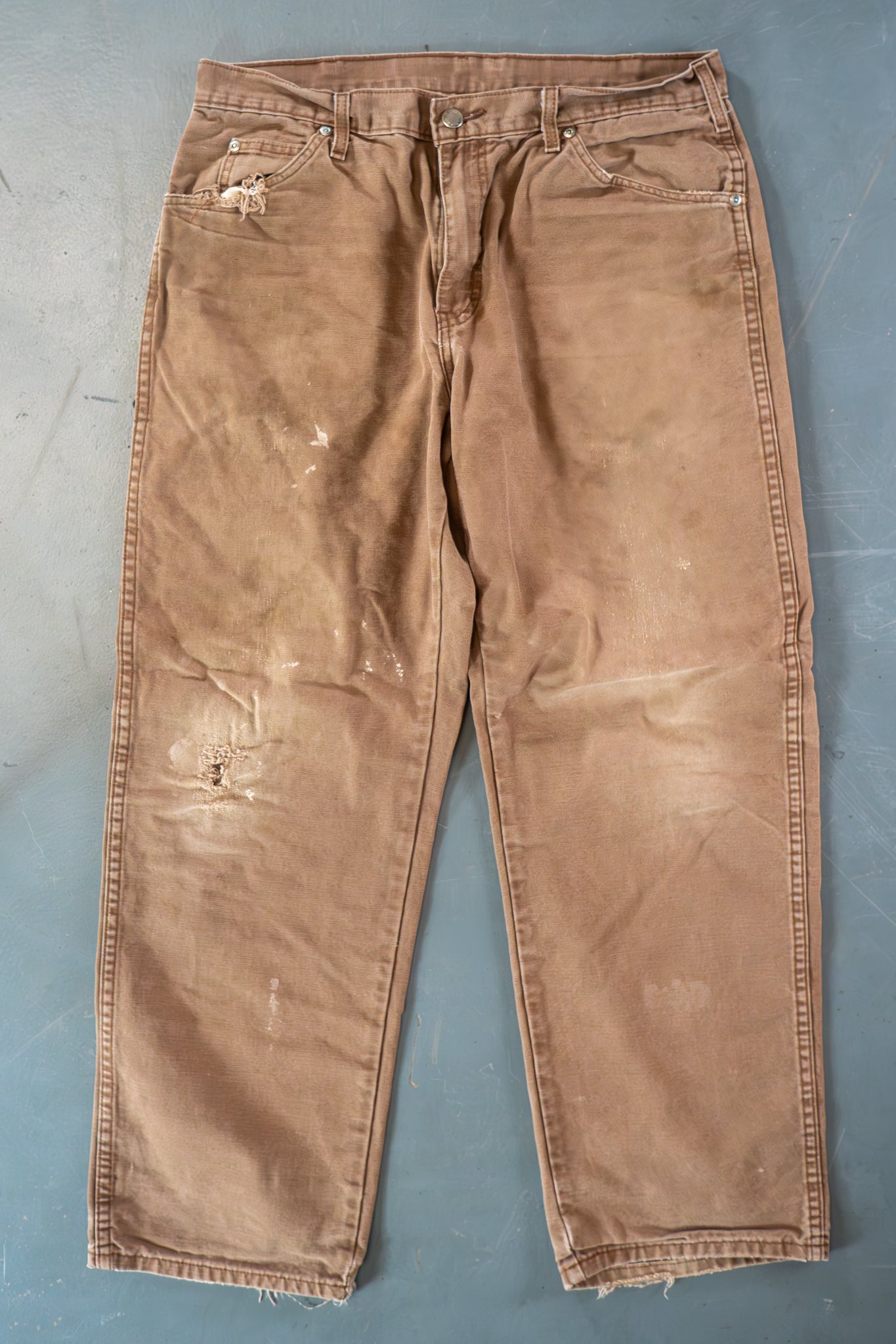 Dickies Vintage Carpenter Baggy Trousers– 90s Y2K - Brown - W32, L28