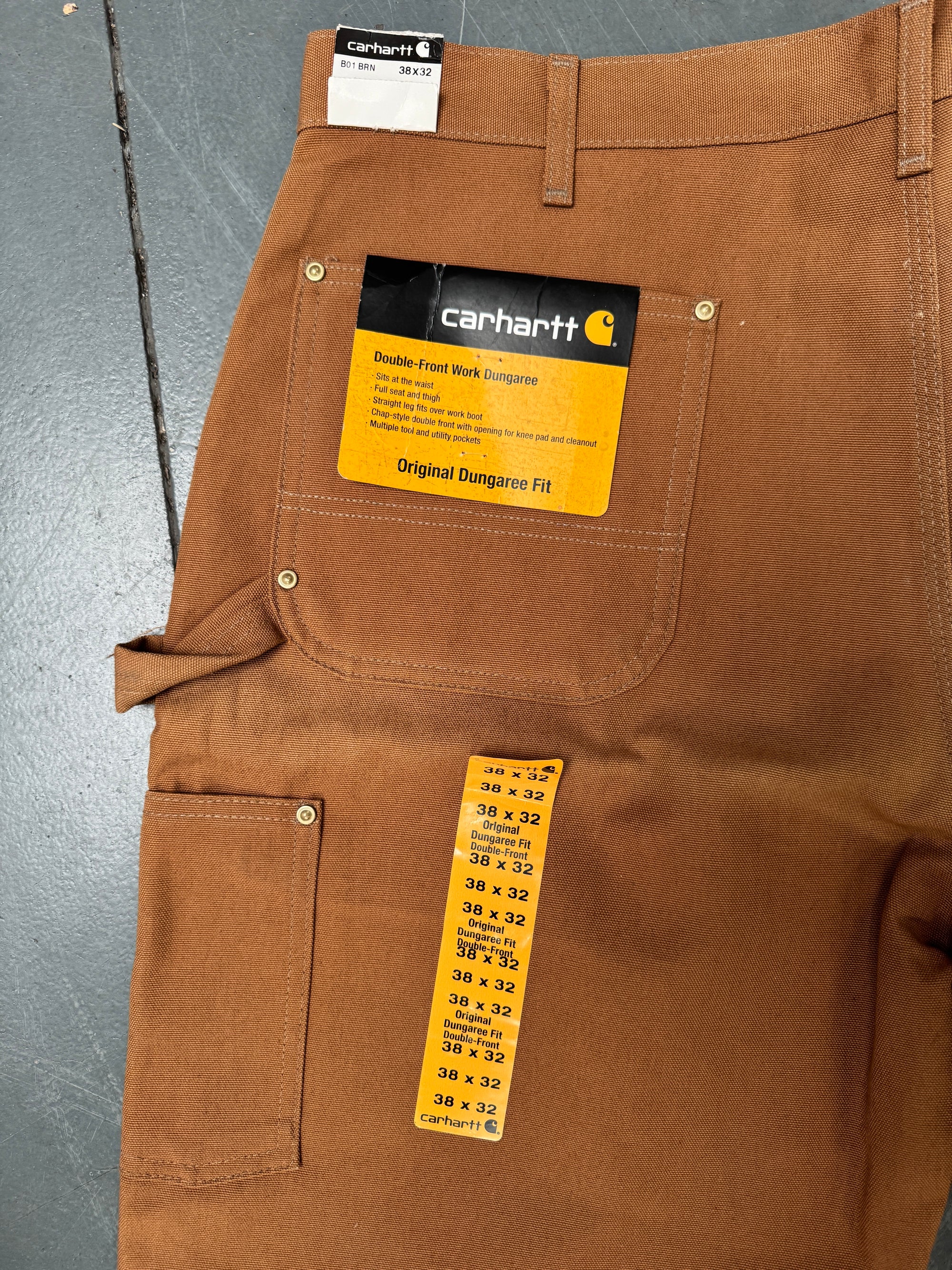 Mens Carhartt 1980s Deadstock Double Knee Trousers - Beige Duck - New