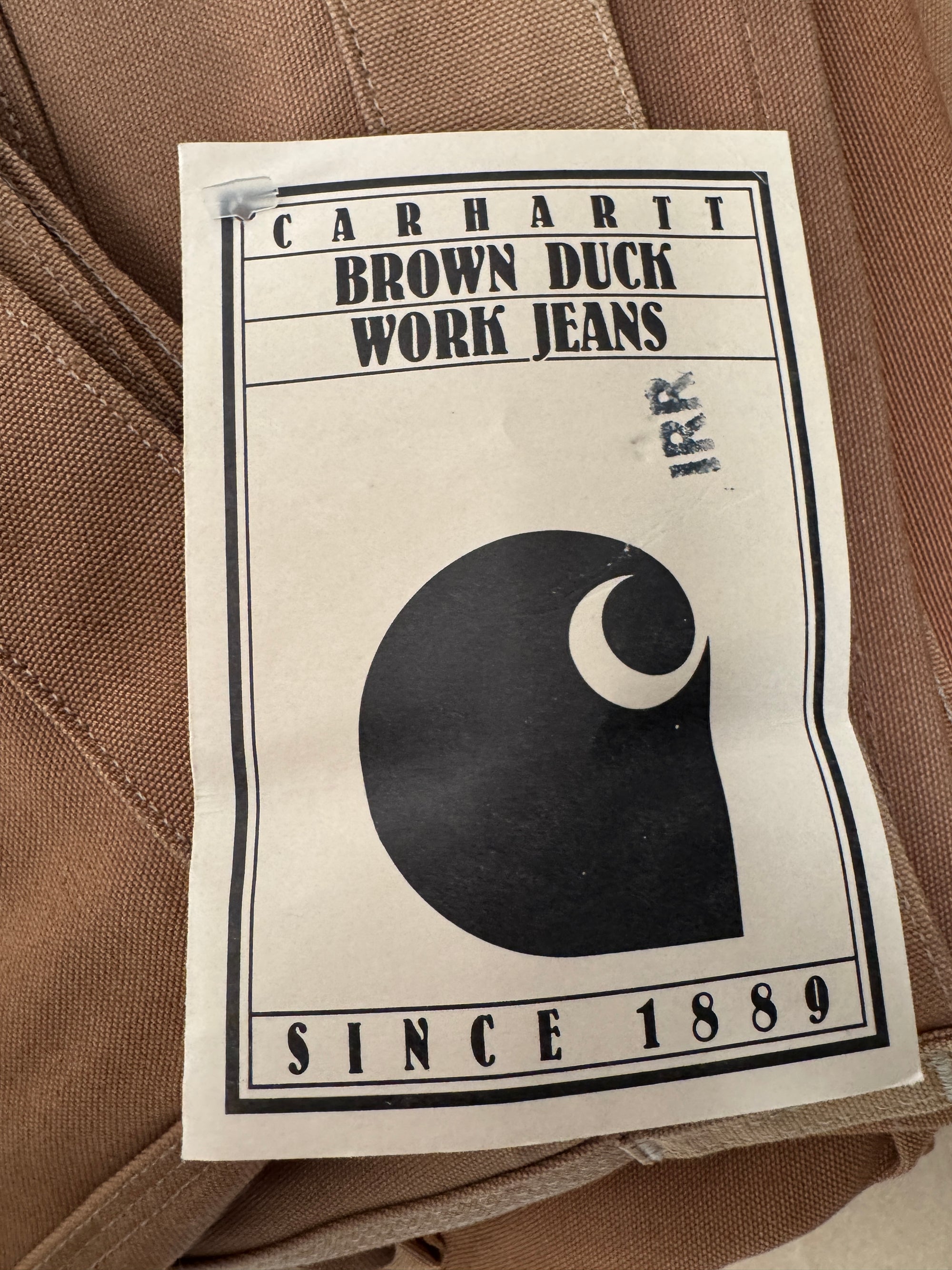Mens Carhartt 1980s Deadstock Double Knee Trousers - Beige Duck - New