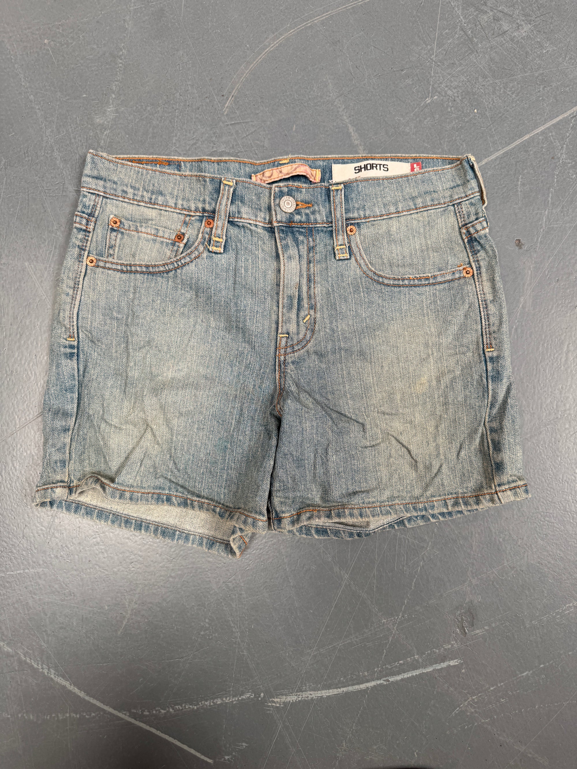 Vintage Ladies Levis Cut Off Denim Shorts - 90s Made - W 30 - SH09