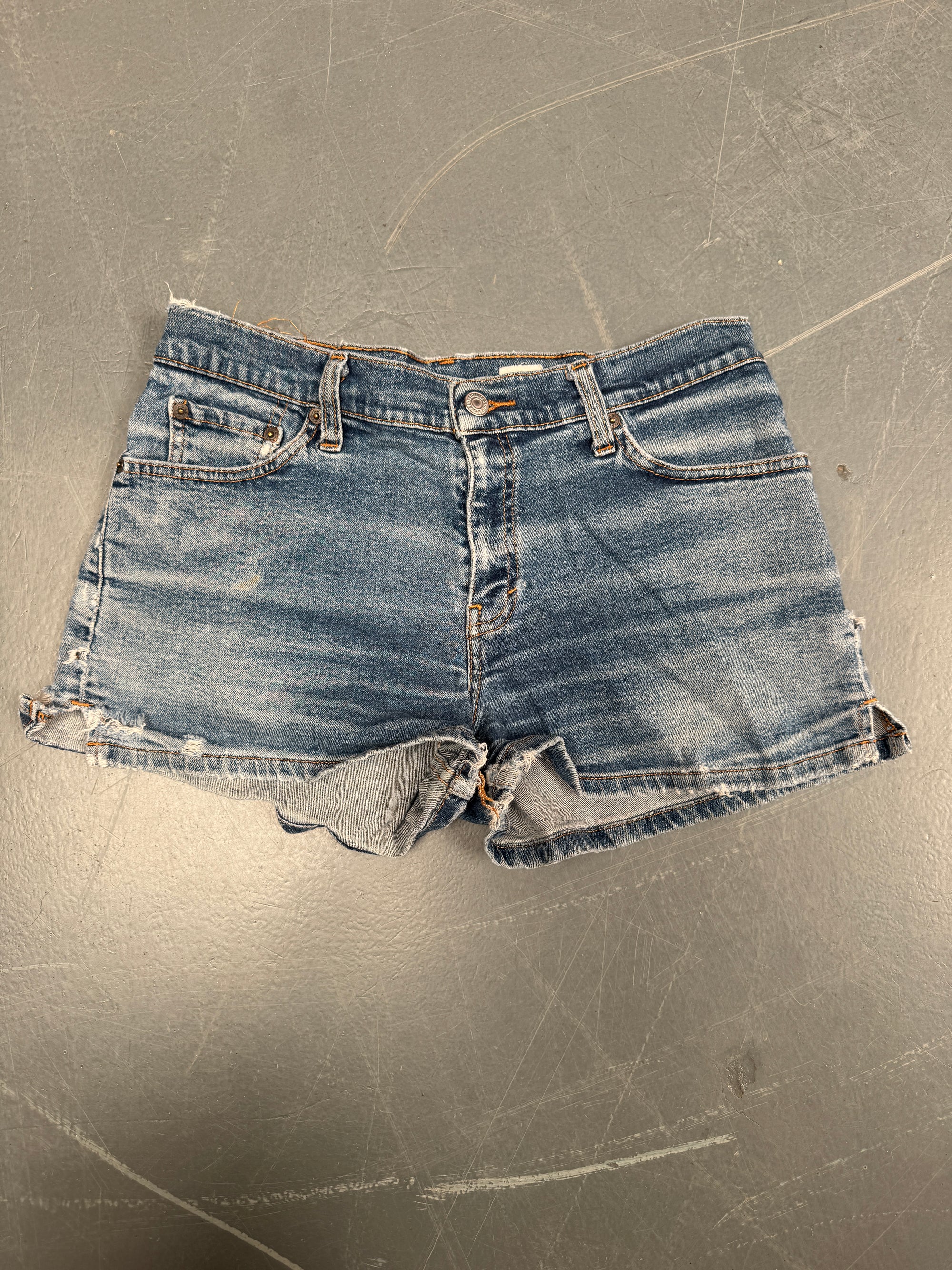 Vintage Ladies Levis Cut Off Denim Shorts - 90s Made - W 30 - SH12