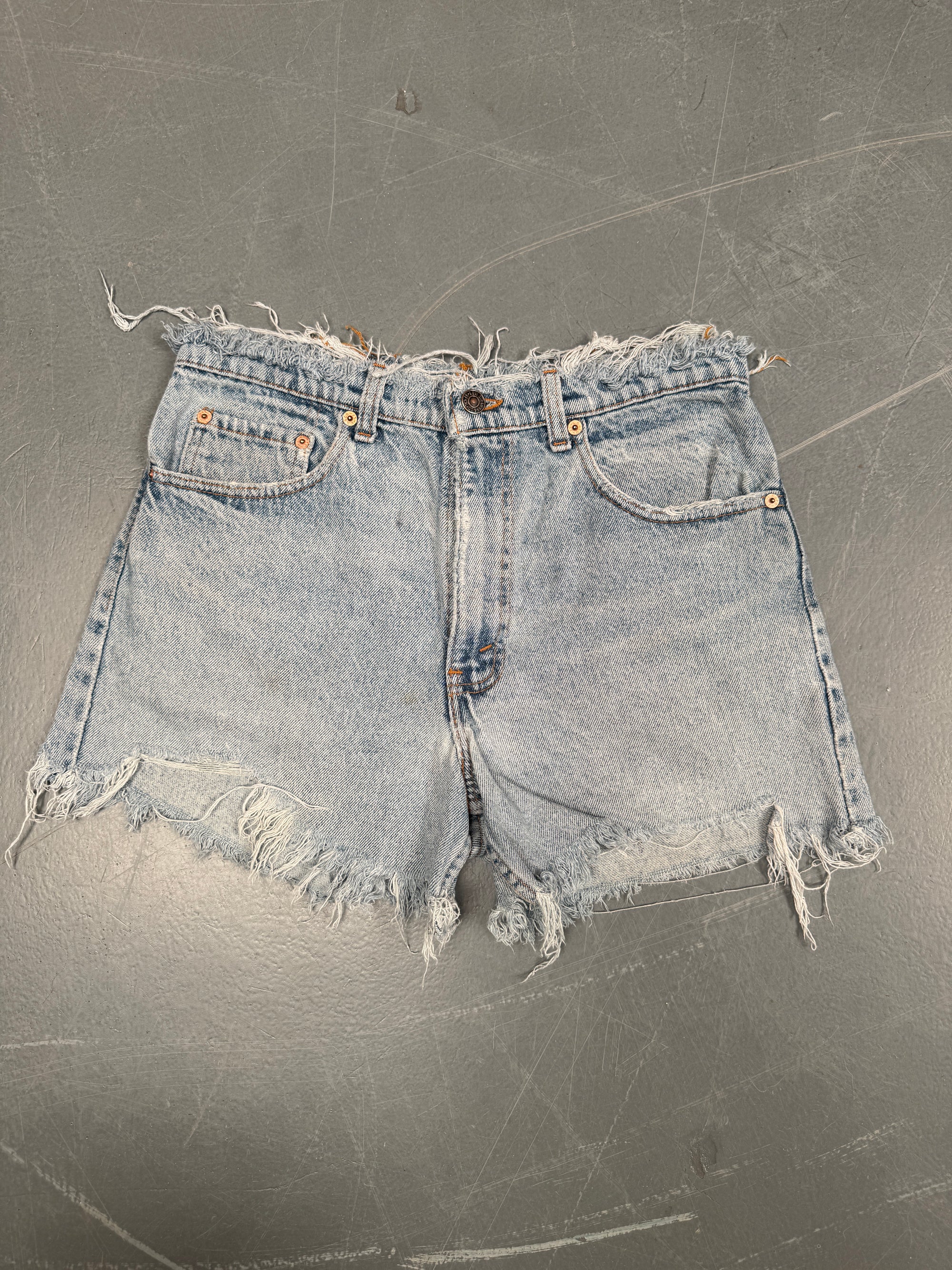 Vintage Ladies Levis Cut Off Denim Shorts - 90s Made - W 30 - SH13